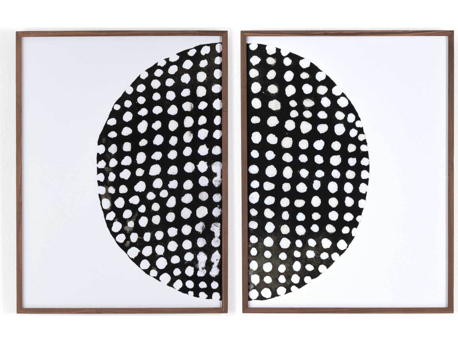 Four Hands Art Studio Global Disco Diptych, Black by Jess Engle Walnut  Canvas Wall Art