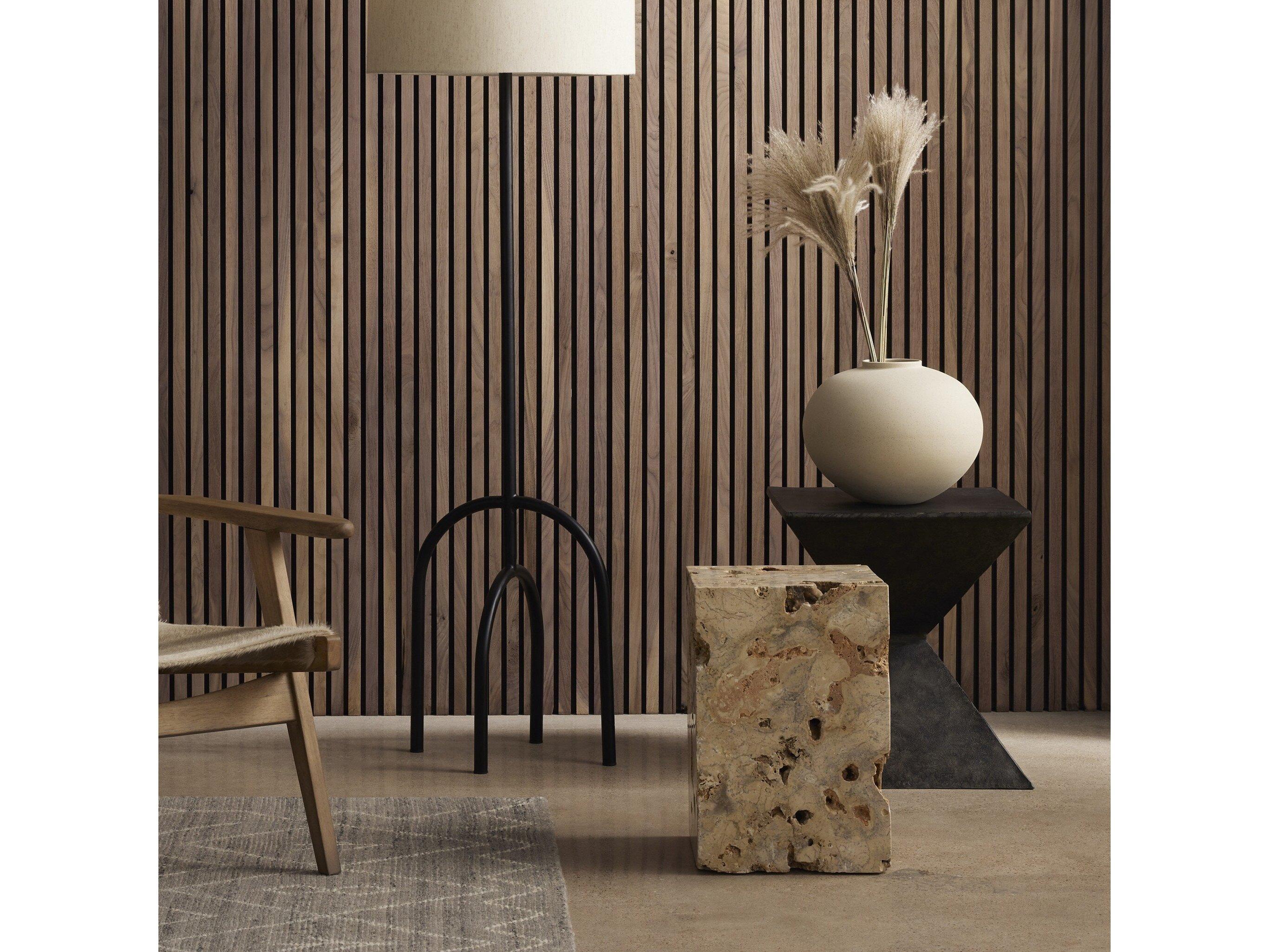 Four Hands Palu Faydon Square Stone Romano Fosse Travertine End Table