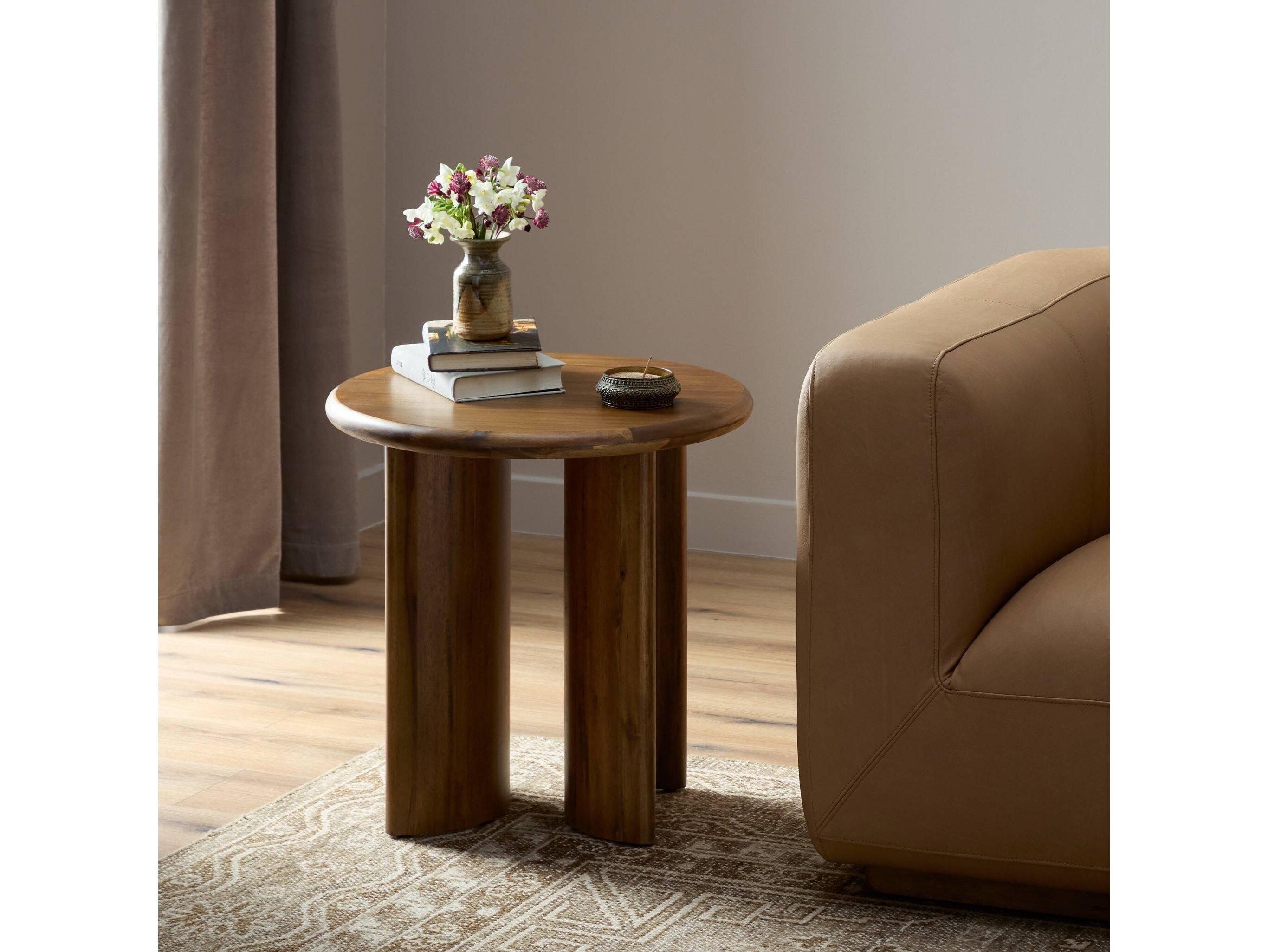 Four Hands Haiden Paden Seasoned Brown Acacia End Table
