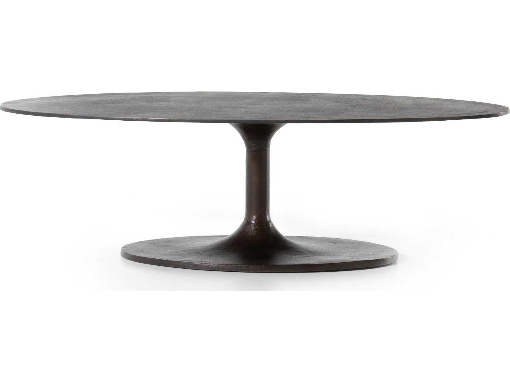 Four Hands Marlow Simone Oval Metal Antique Rust Coffee Table