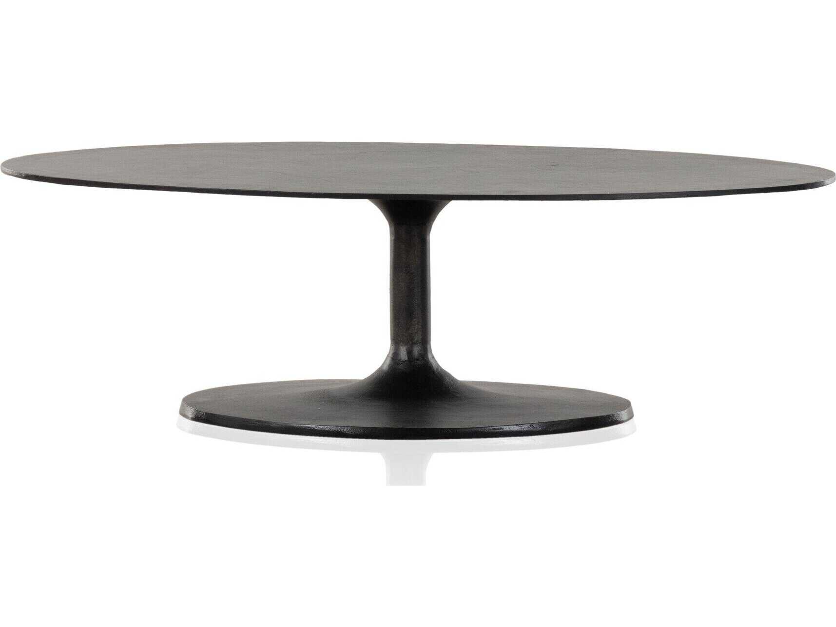 Four Hands Marlow Simone Raw Black Oval Coffee Table