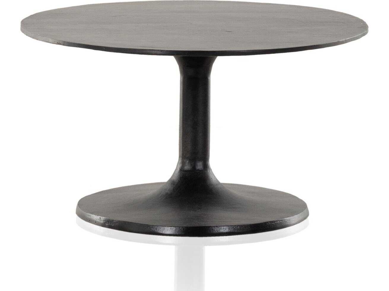 Four Hands Marlow Simone Raw Black Oval Coffee Table