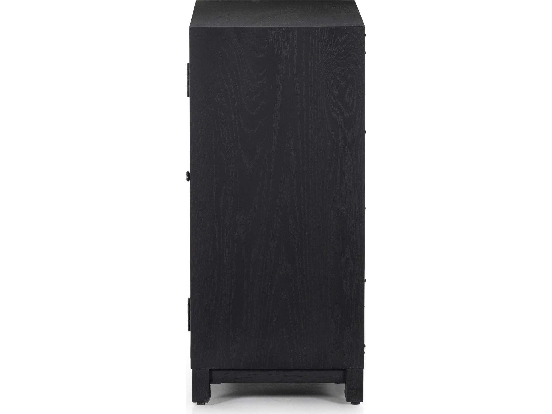 Four Hands Irondale Drifted Black Oak Wood Accent Chest