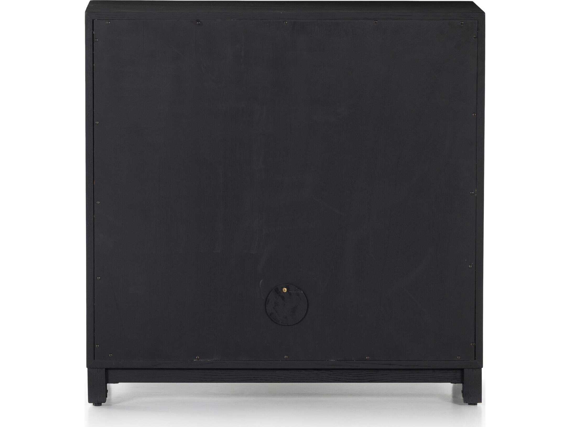 Four Hands Irondale Drifted Black Oak Wood Accent Chest