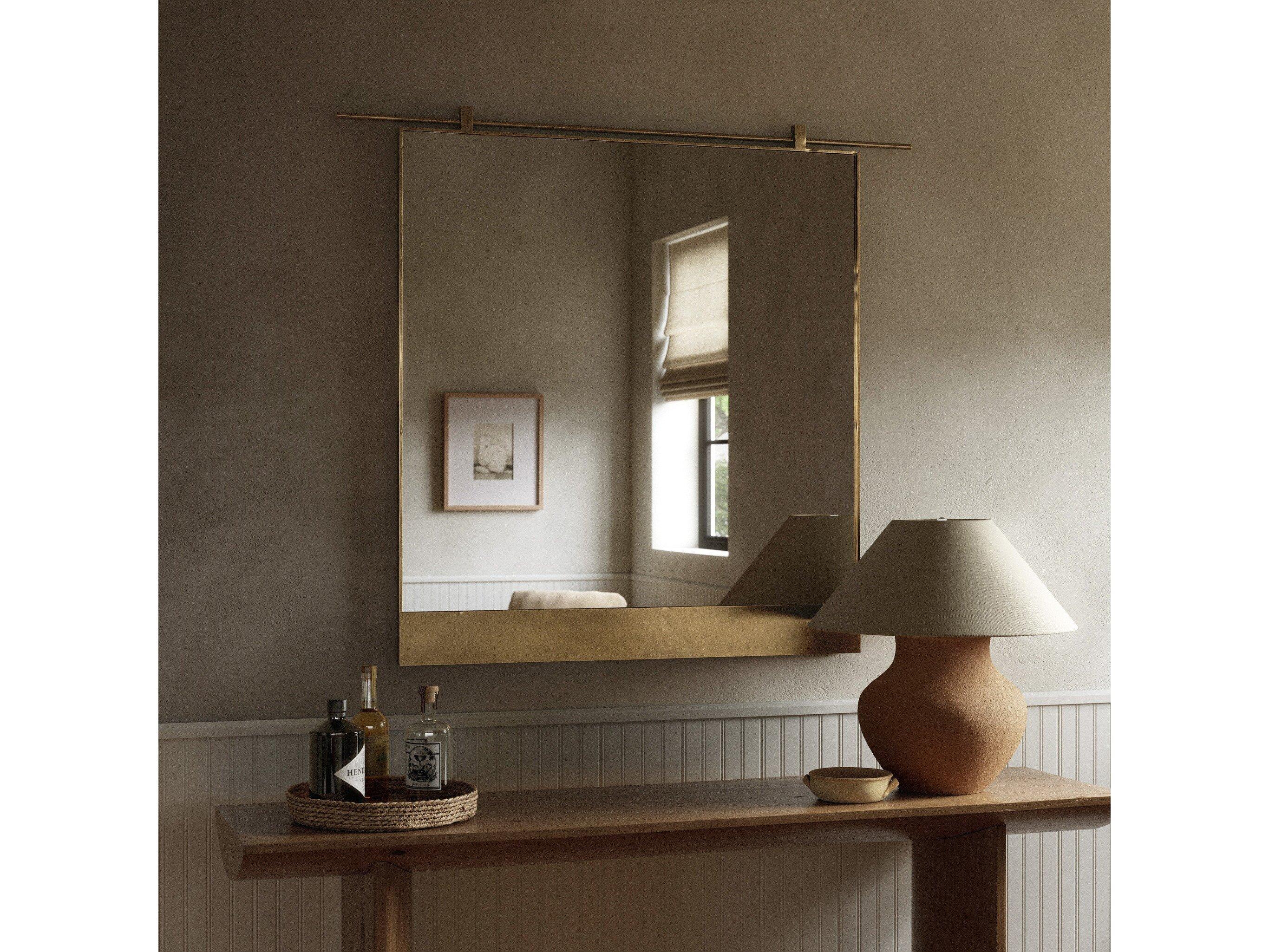 Four Hands Hutton Chico Antique Brass Rectangular Small Mirror