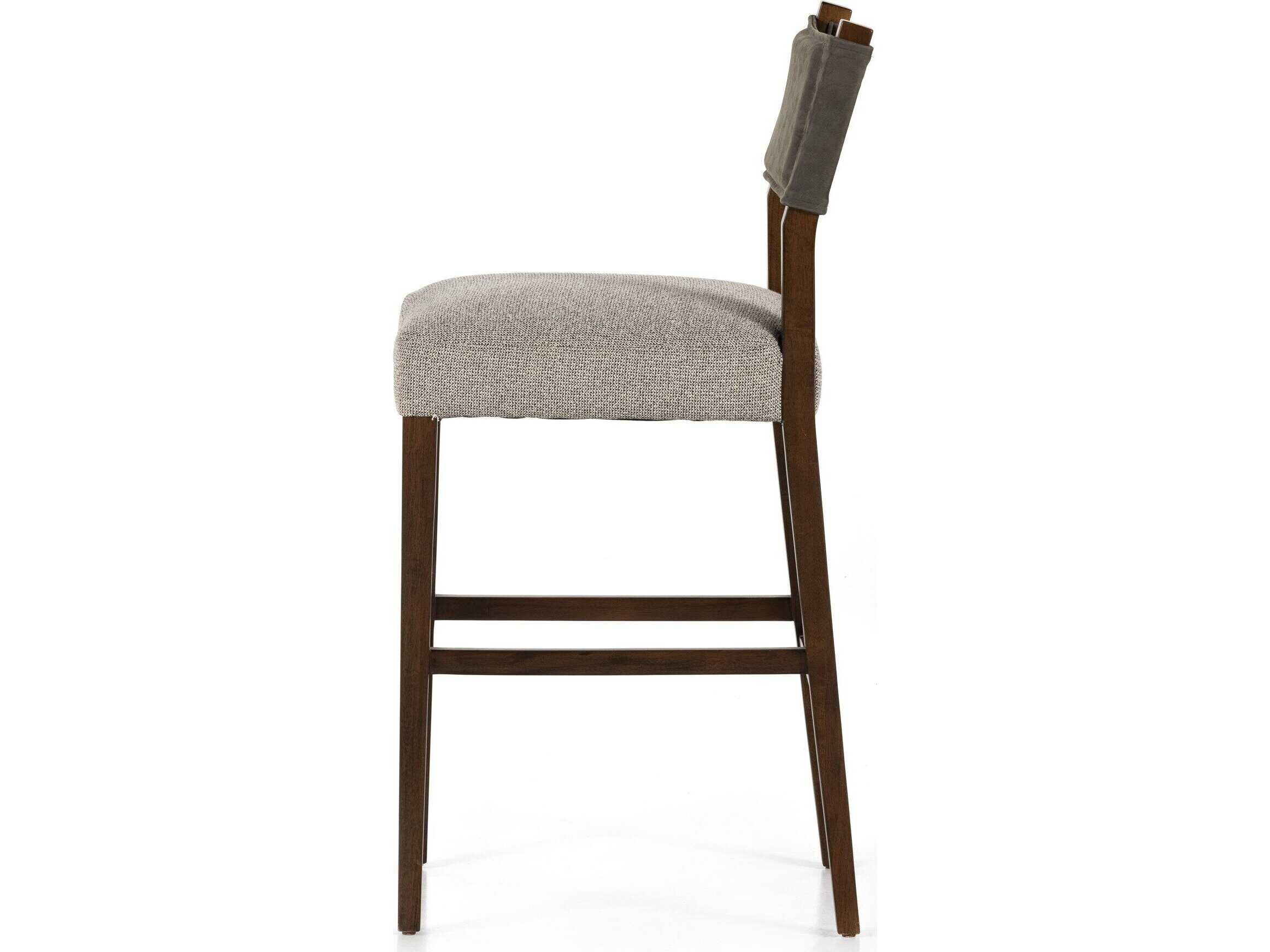 Four Hands Berman Ferris Tulsa Ink Upholstered Bar Stool