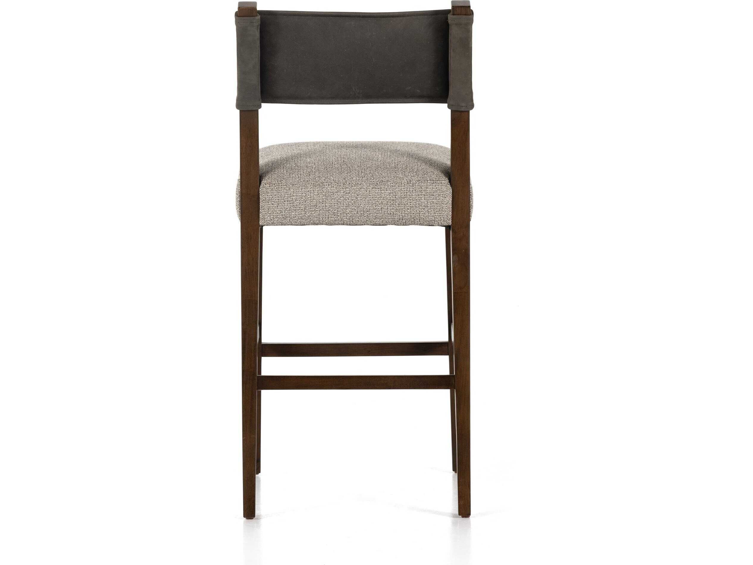 Four Hands Berman Ferris Tulsa Ink Upholstered Bar Stool