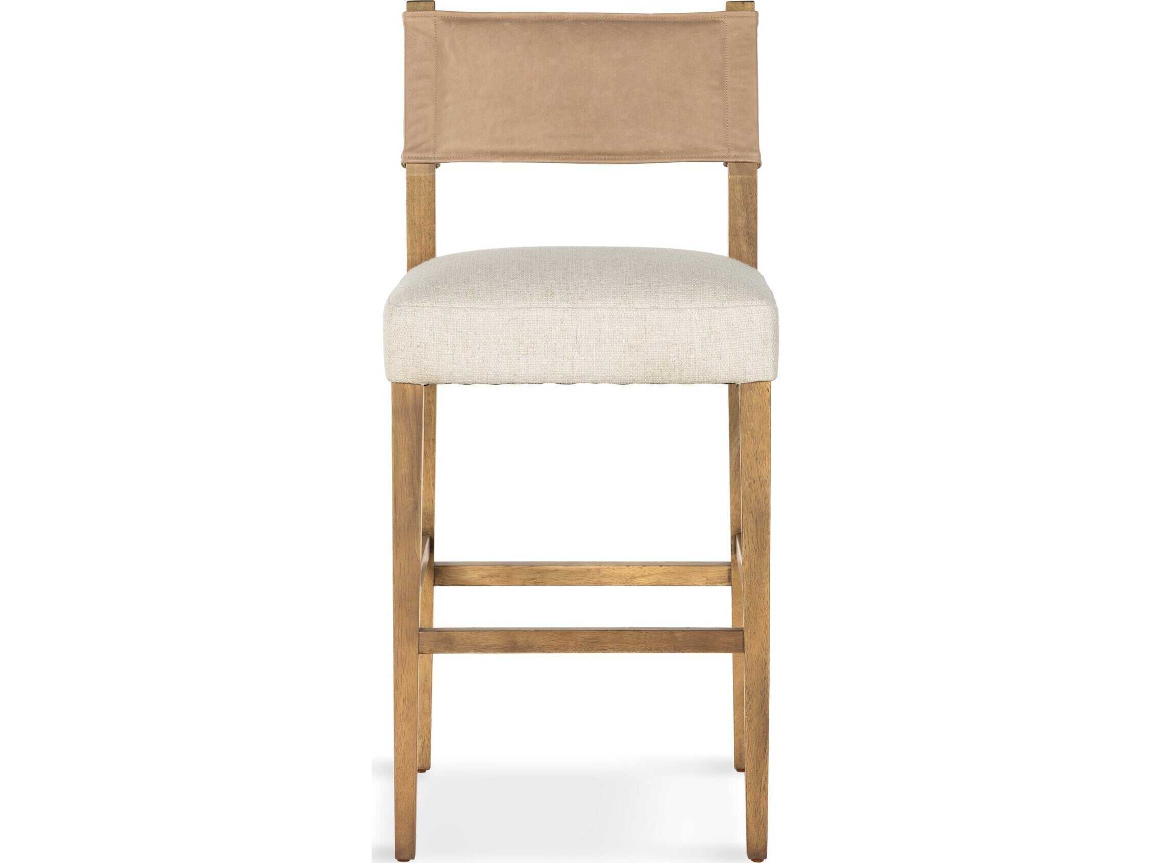 Four Hands Berman Ferris Thames Cream Upholstered Bar Stool