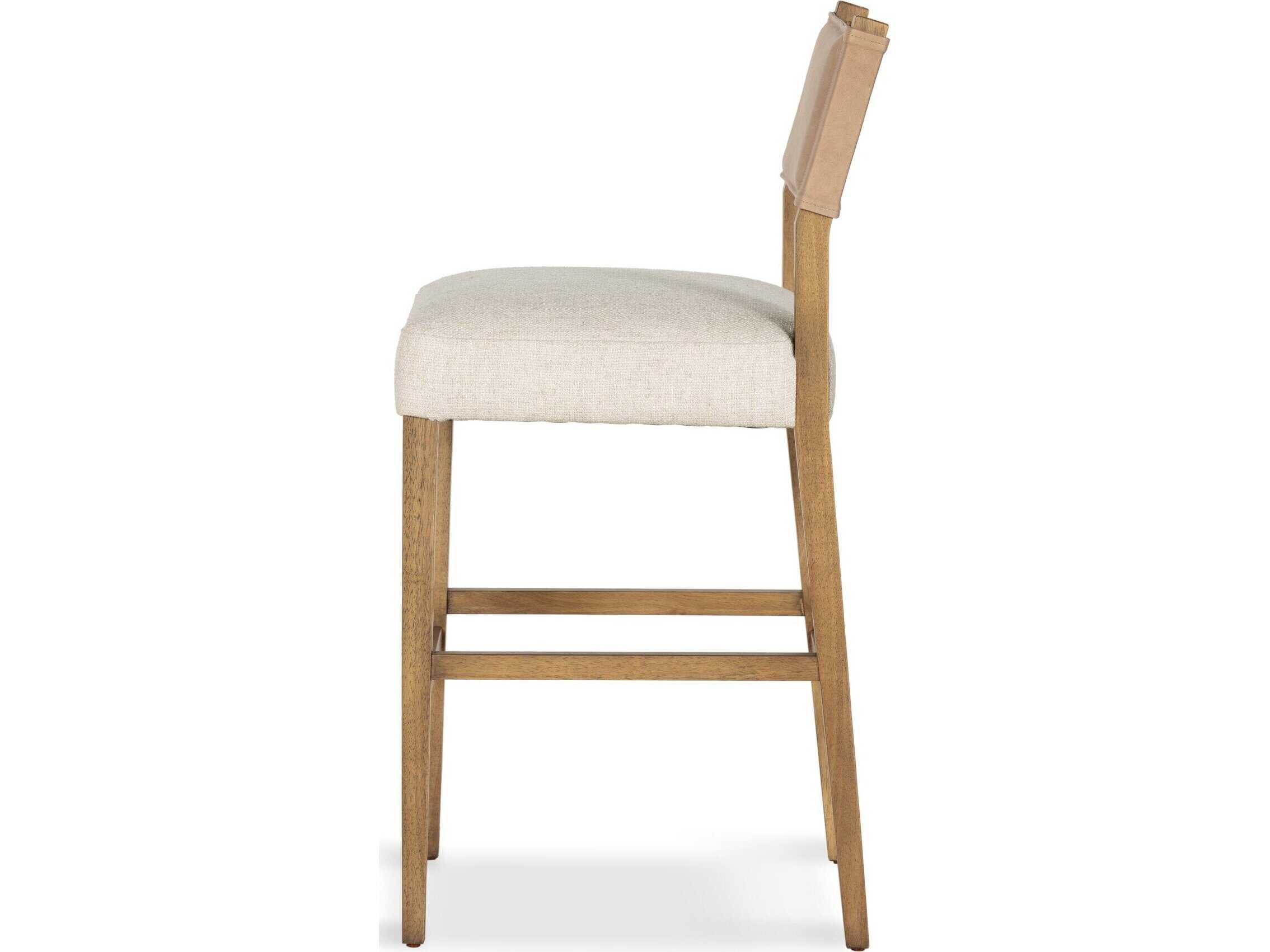 Four Hands Berman Ferris Thames Cream Upholstered Bar Stool