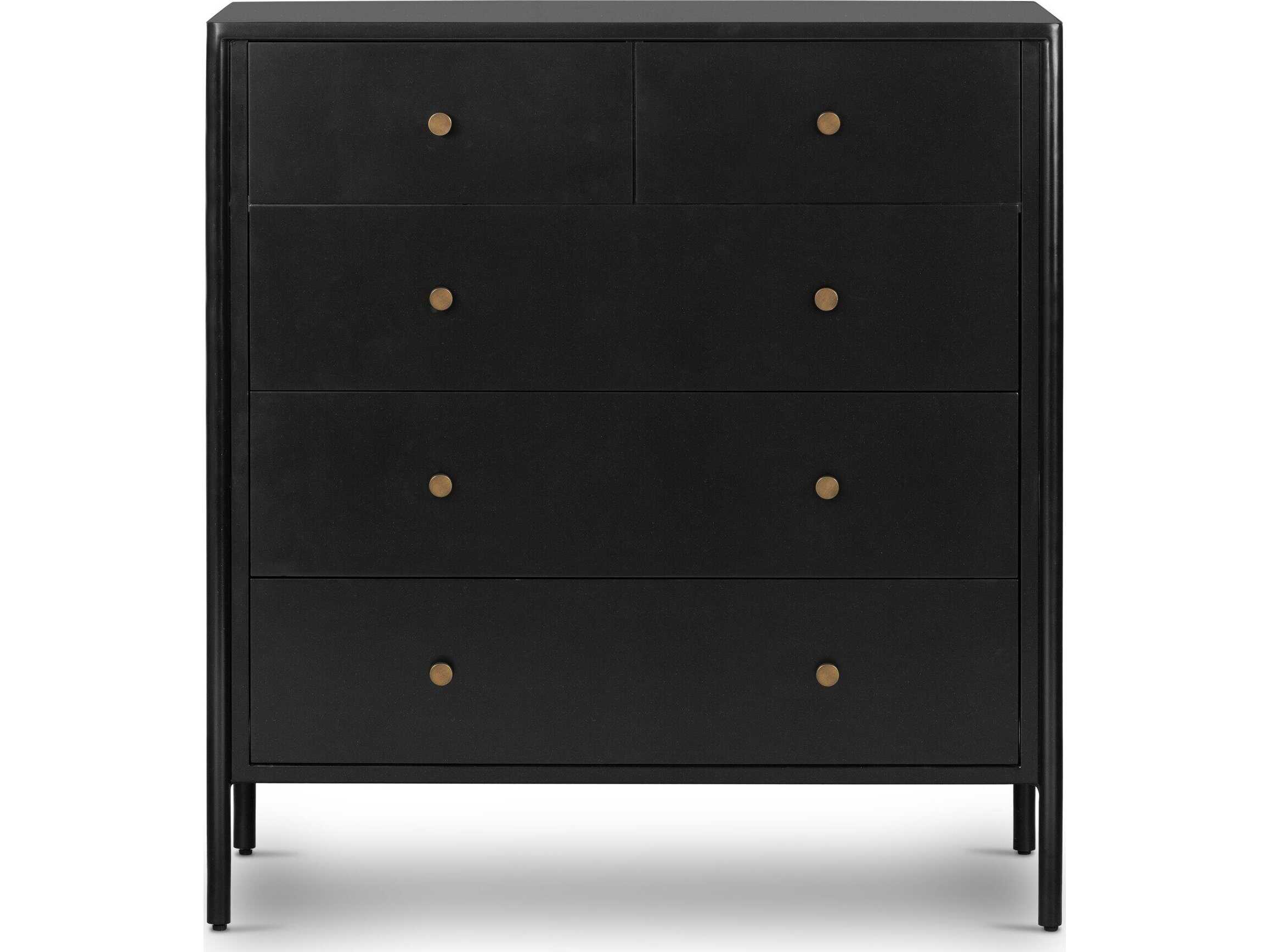 Four Hands Bolton 5-Drawers Black Weathered Bronze Accent Chest