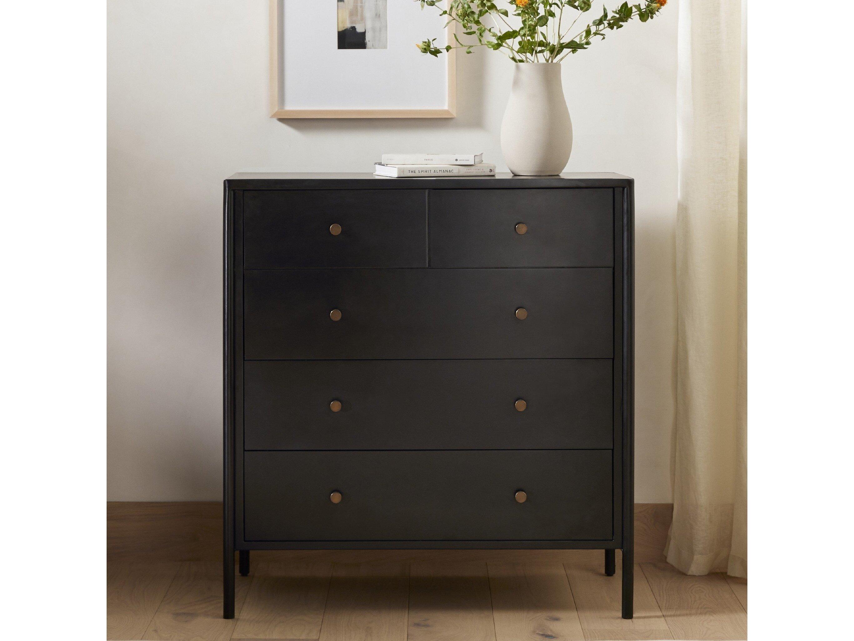 Four Hands Bolton 5-Drawers Black Weathered Bronze Accent Chest