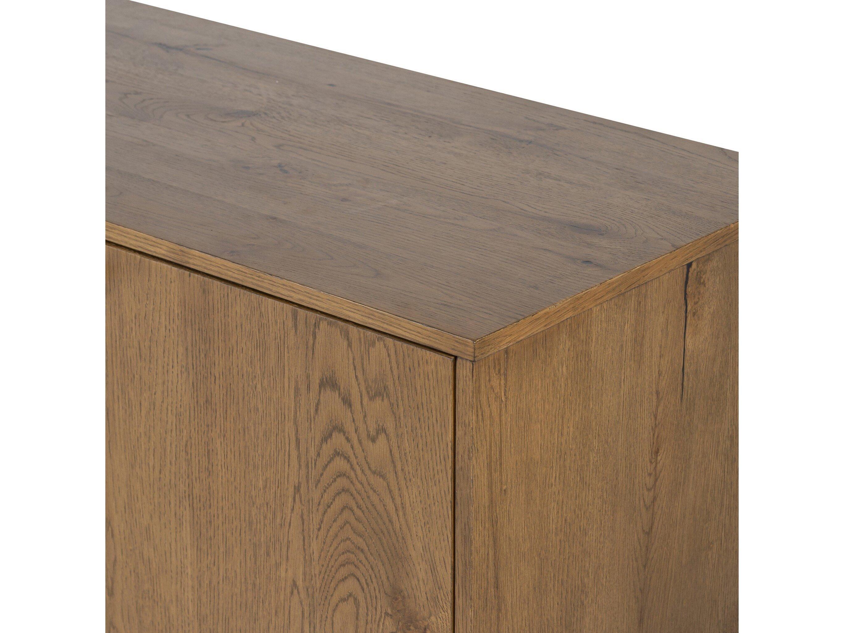 Four Hands Haiden 75" Oak Wood Amber Resin Dark Gunmetal Sideboard