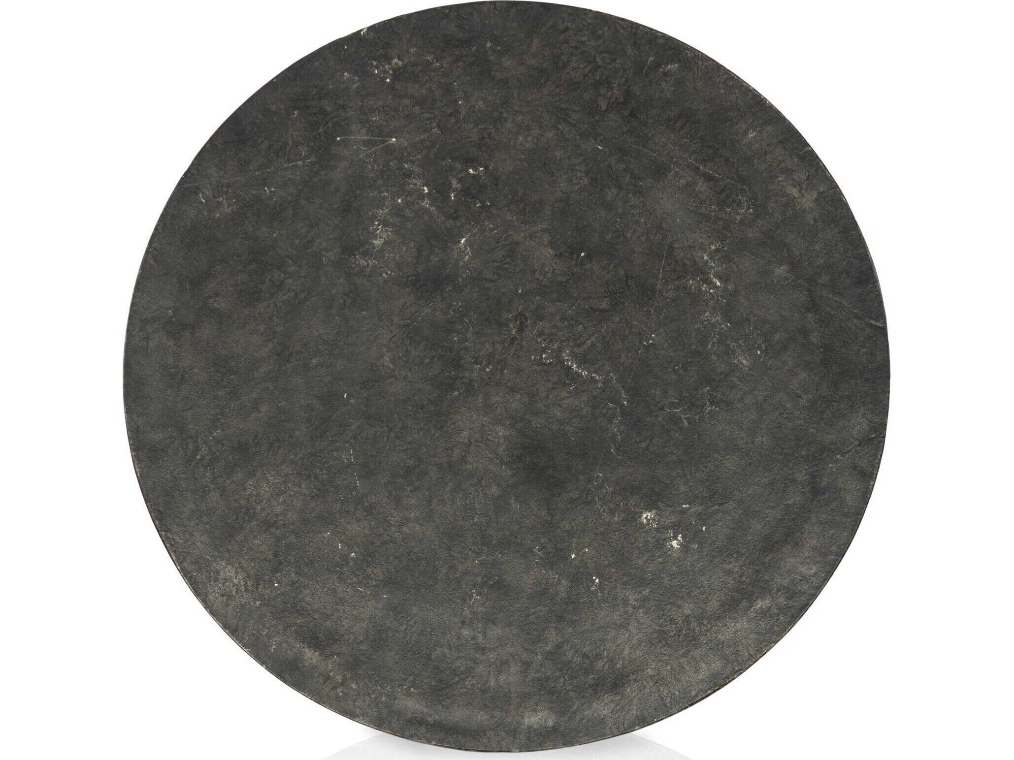 Four Hands Marlow Simone Raw Black Round Coffee Table