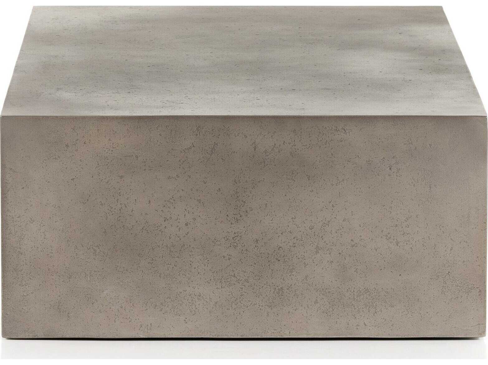 Four Hands Bina Faro Rectangular Washed Natural Veneer Dark Grey Concrete Coffee Table