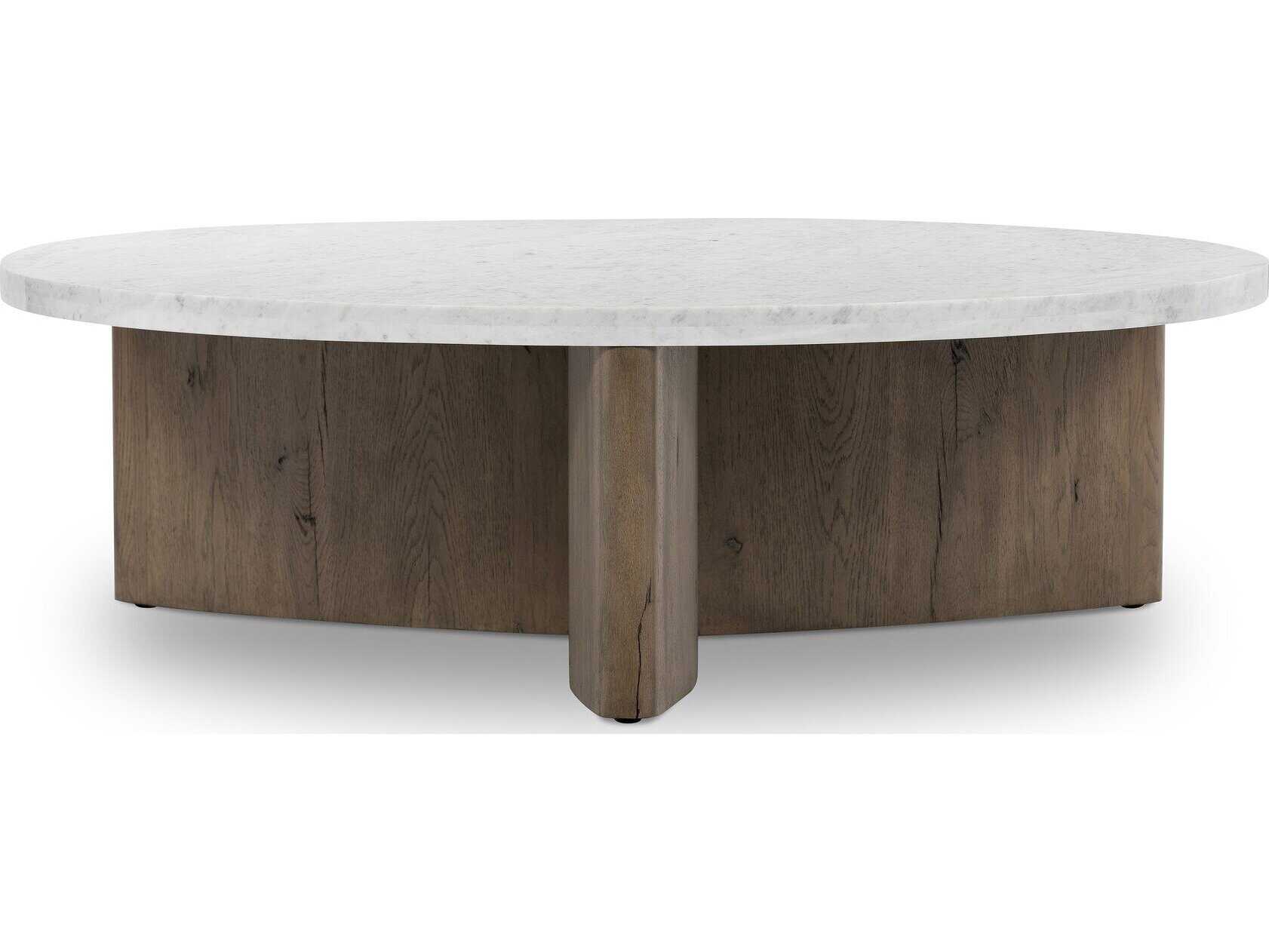 Four Hands Bina Toli Italian White Marble Coffee Table