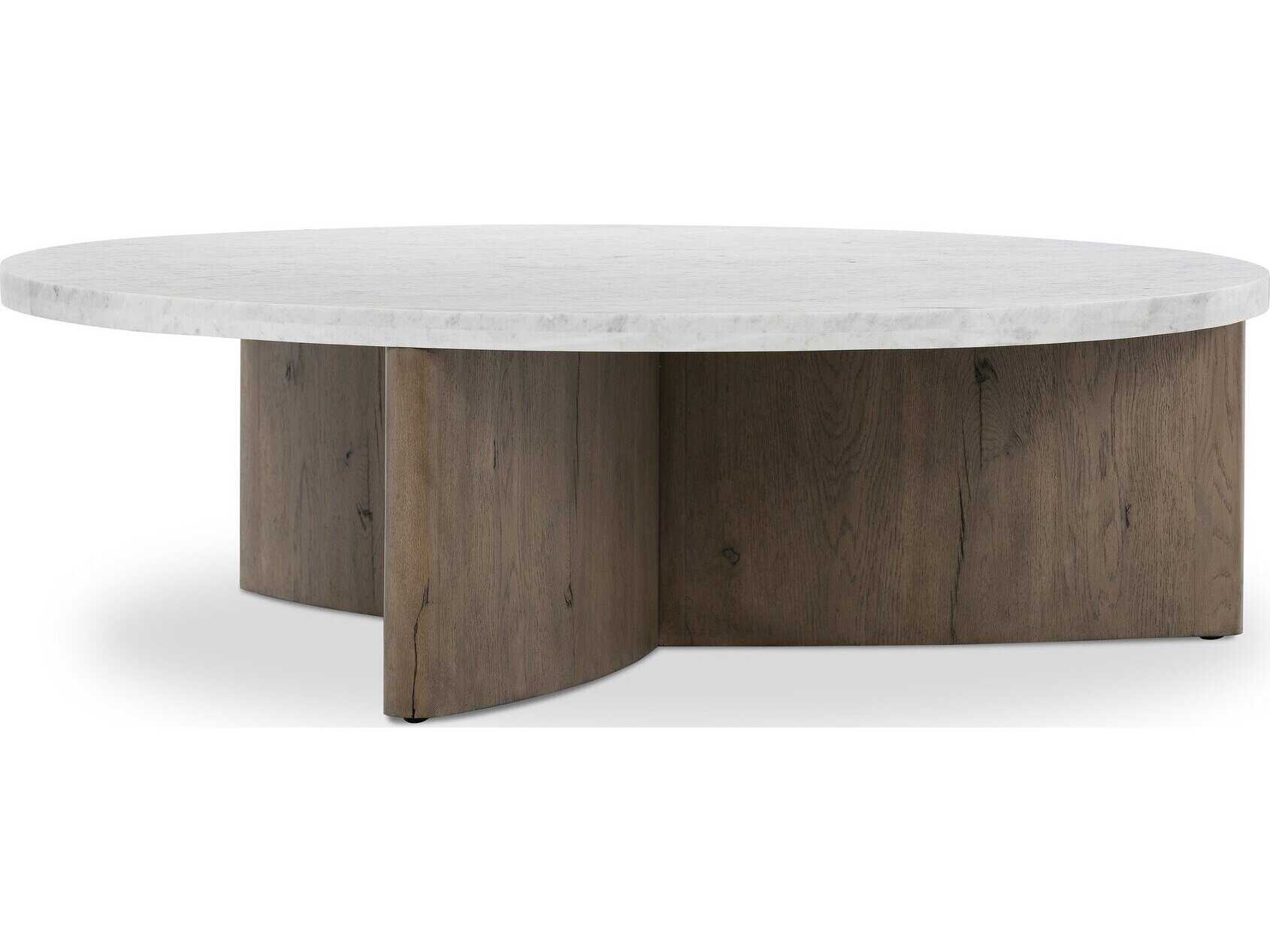Four Hands Bina Toli Italian White Marble Coffee Table