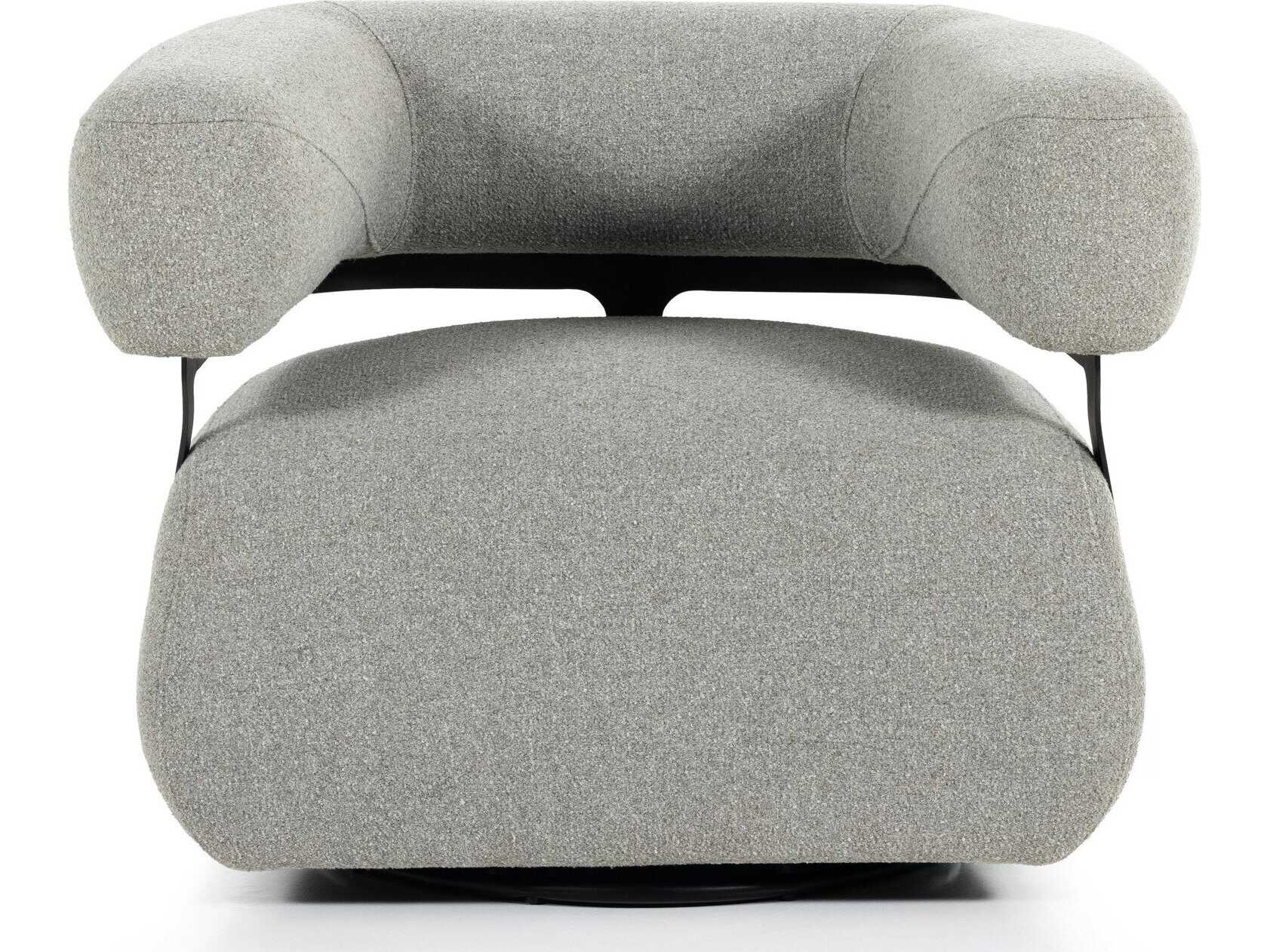 Four Hands Bina Gareth Swivel Gray Fabric Accent Chair