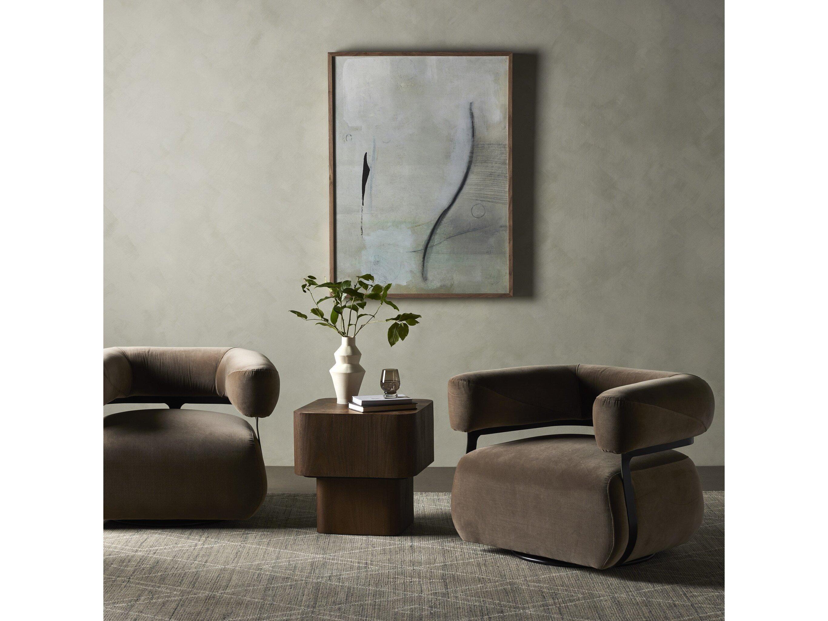 Four Hands Bina Gareth Surrey Fossil  Swivel Chair