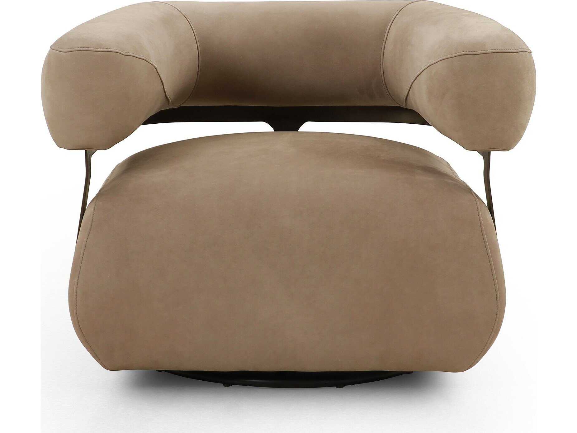 Four Hands Bina Gareth Nubuck Silver  Swivel Chair