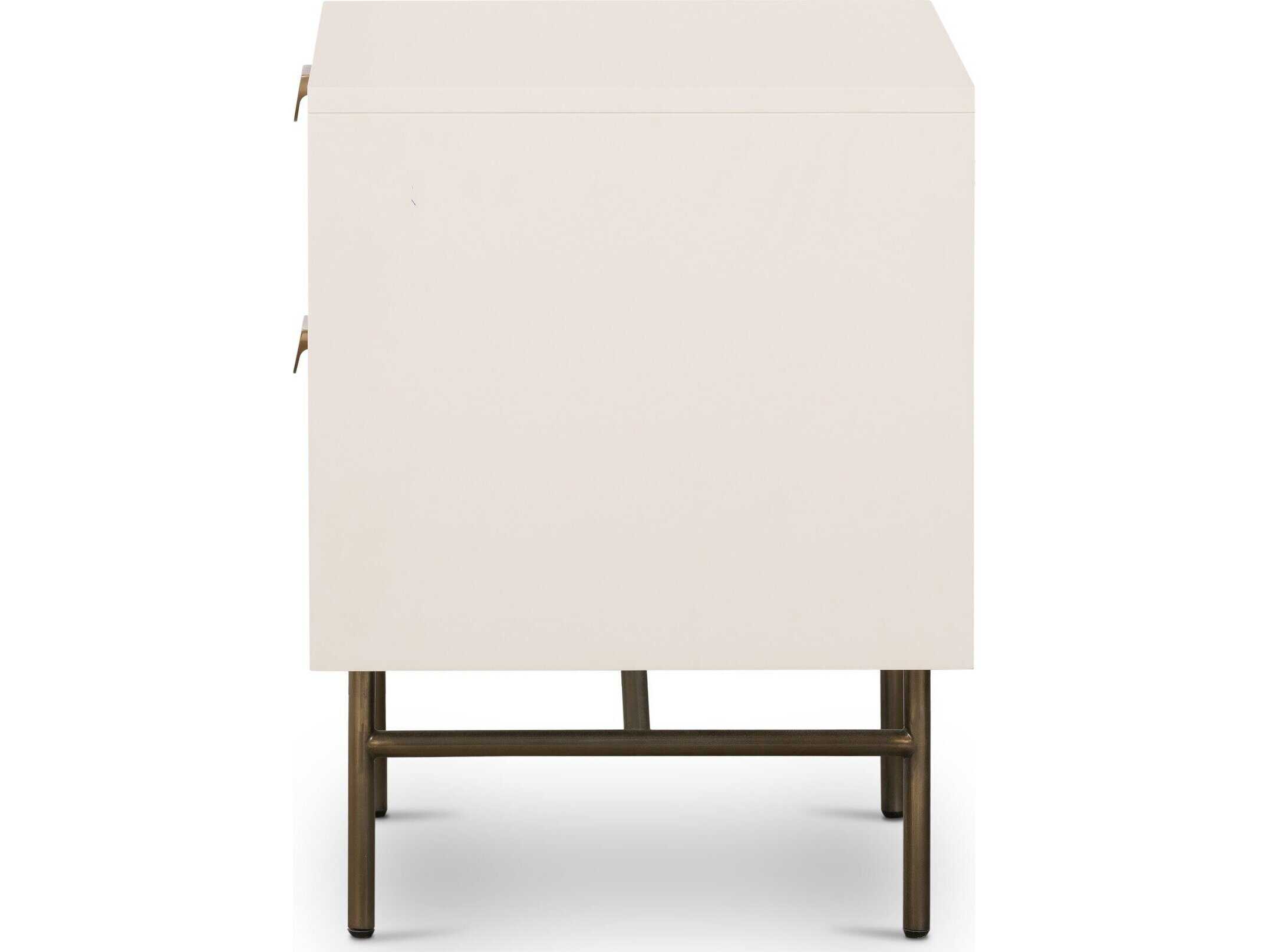 Four Hands Belfast Luella 2-Drawers White Hardwood Nightstand
