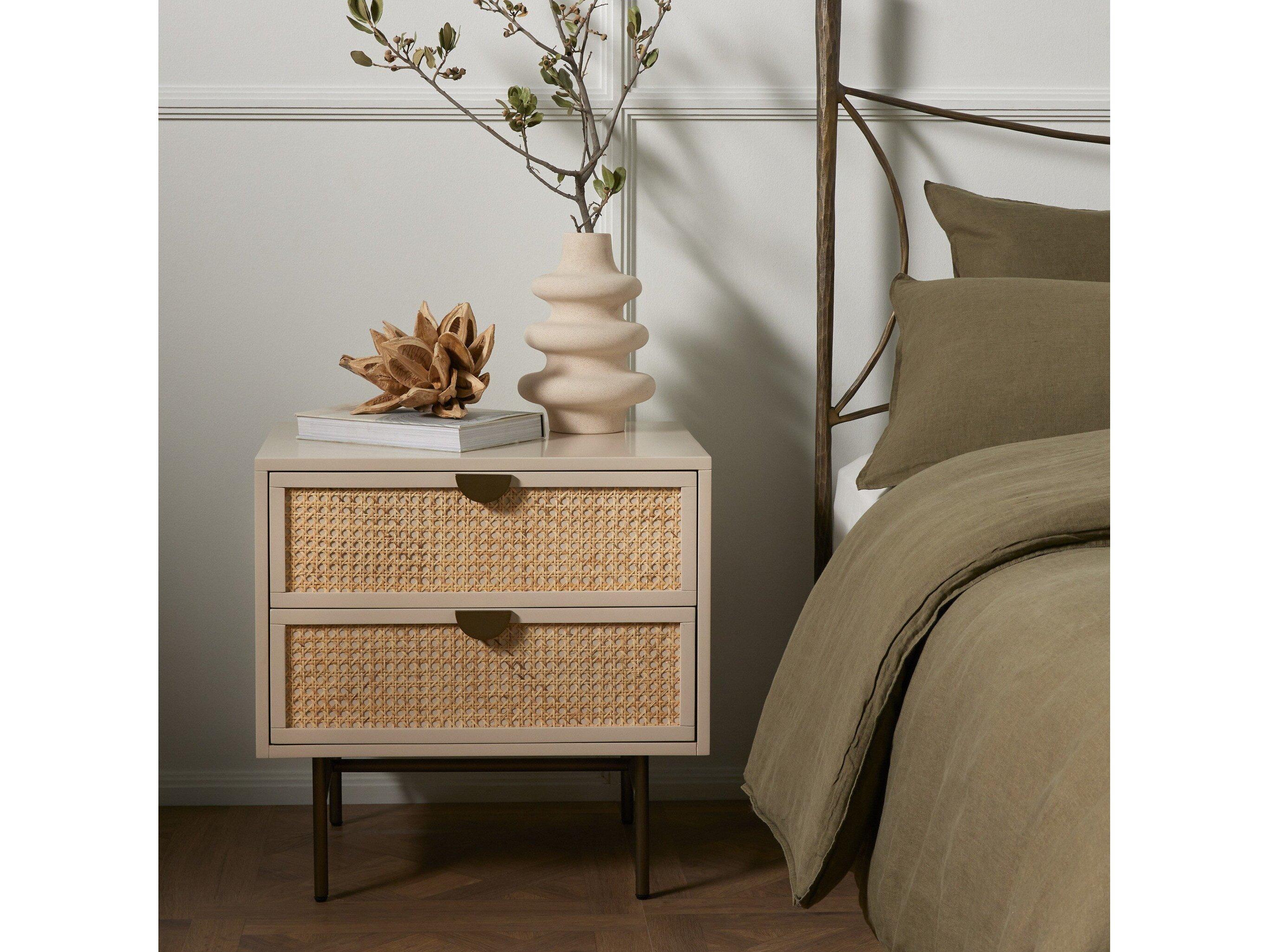 Four Hands Belfast Luella 2-Drawers White Hardwood Nightstand