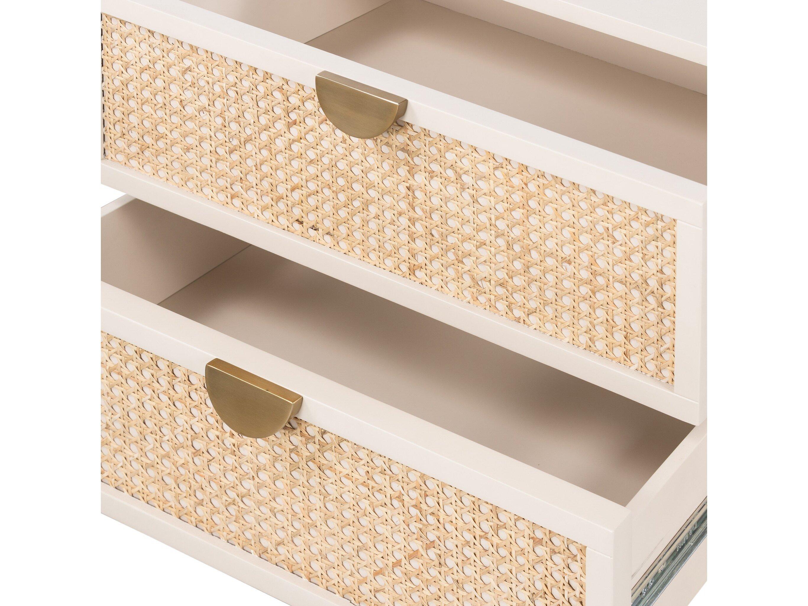 Four Hands Belfast Luella 2-Drawers White Hardwood Nightstand