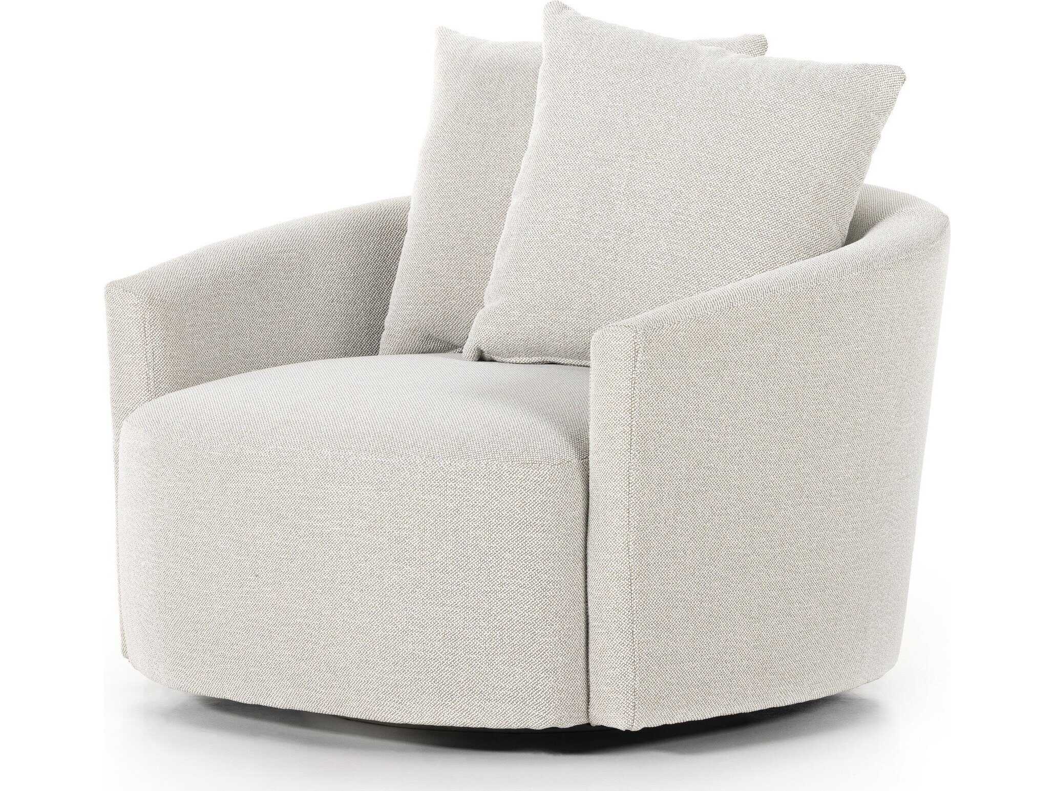 Four Hands Atelier C Chloe Swivel Cream Fabric Accent Chair