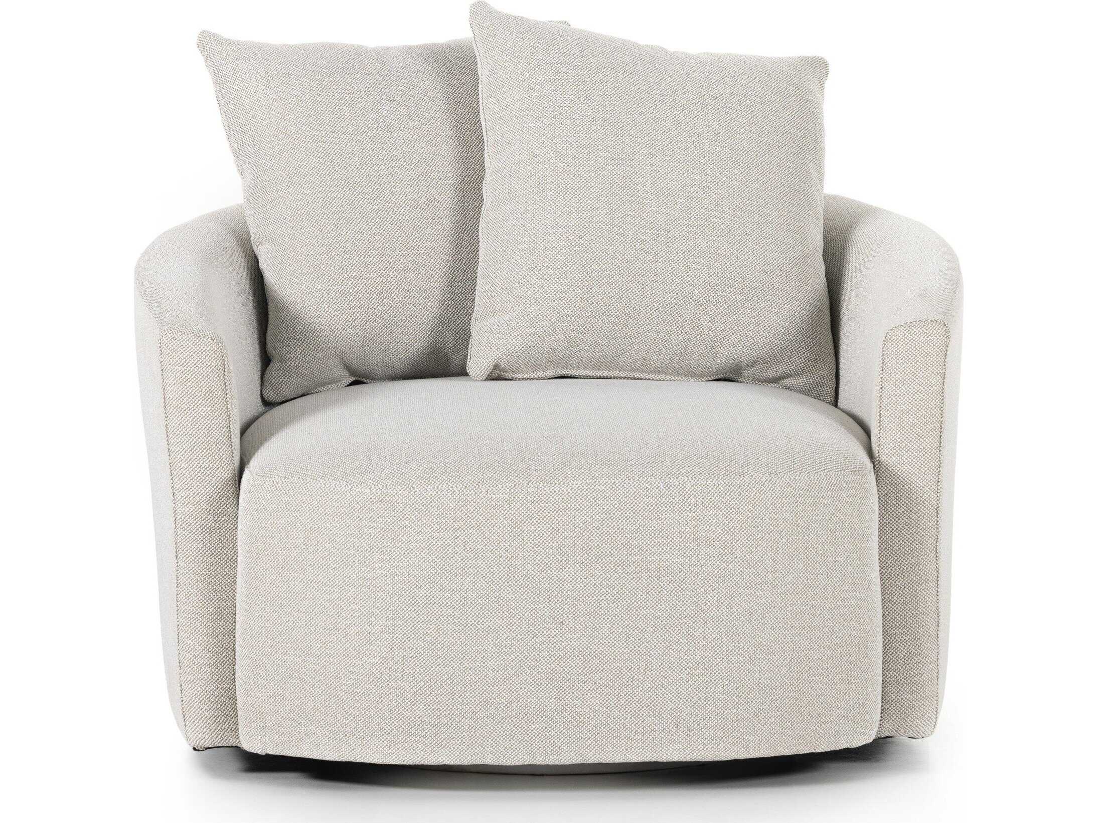 Four Hands Atelier C Chloe Swivel Cream Fabric Accent Chair