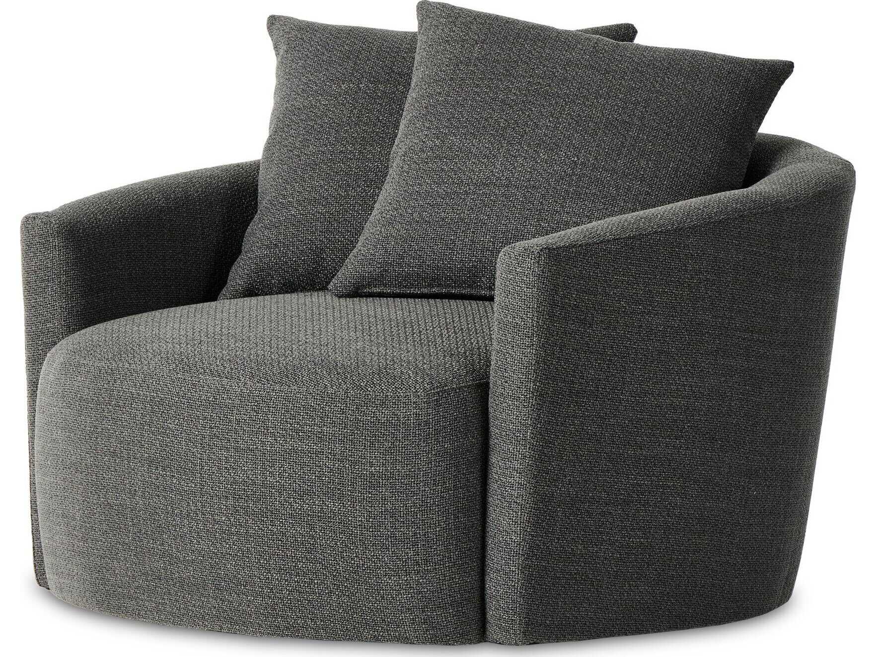 Four Hands Atelier Chloe Swivel Gray Fabric Accent Chair