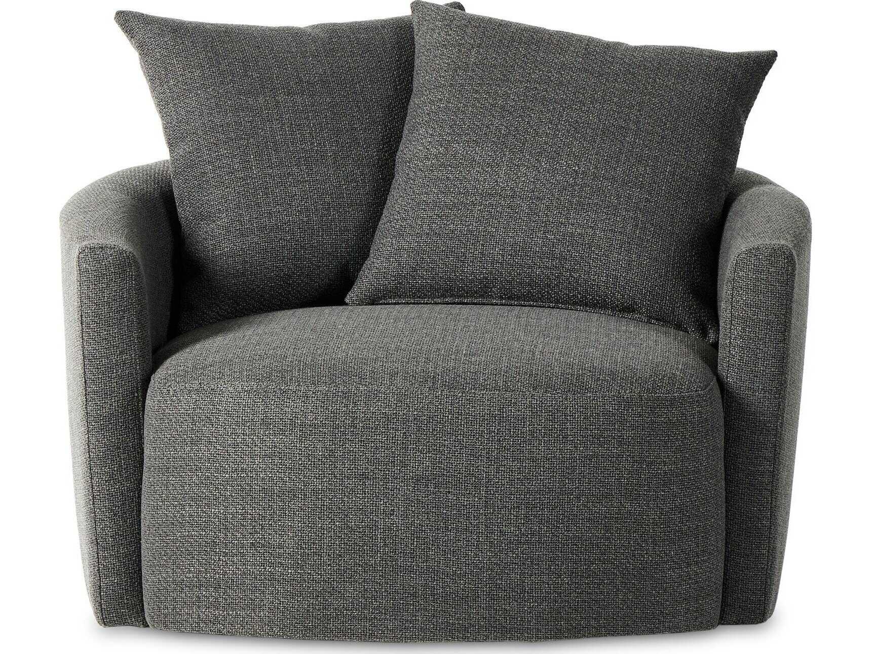 Four Hands Atelier Chloe Swivel Gray Fabric Accent Chair
