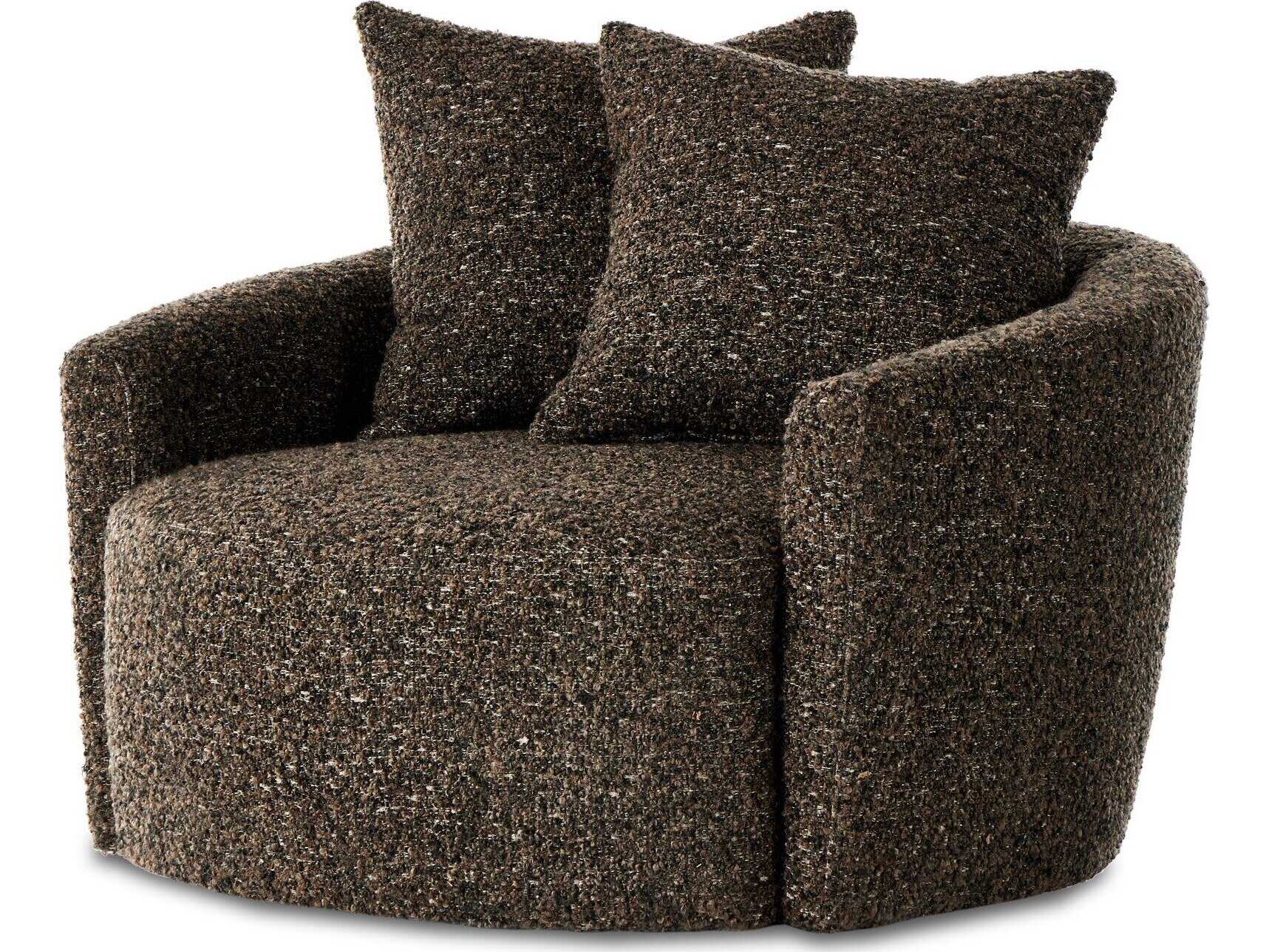 Four Hands Atelier Chloe Swivel Brown Fabric Accent Chair