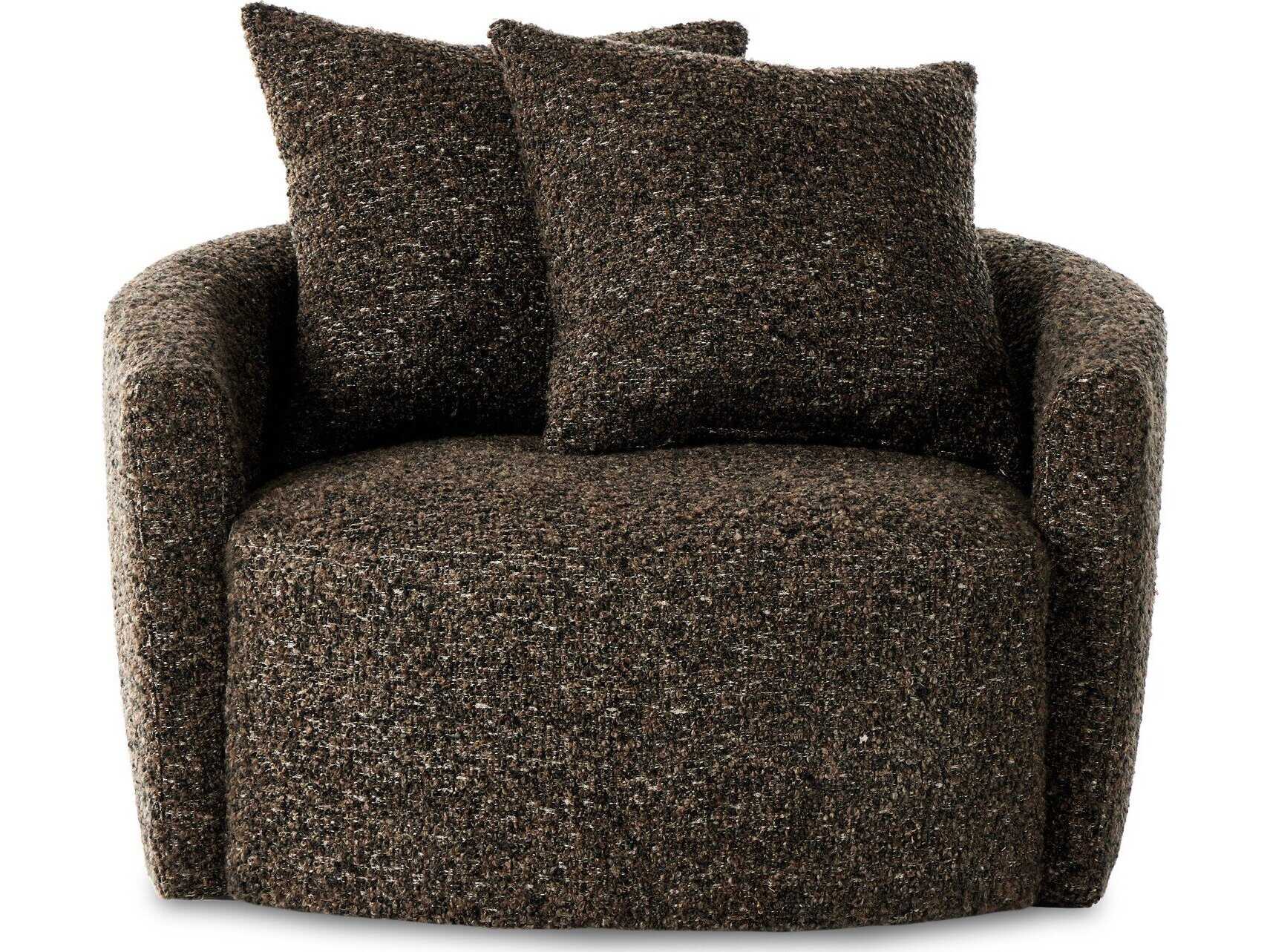 Four Hands Atelier Chloe Swivel Brown Fabric Accent Chair