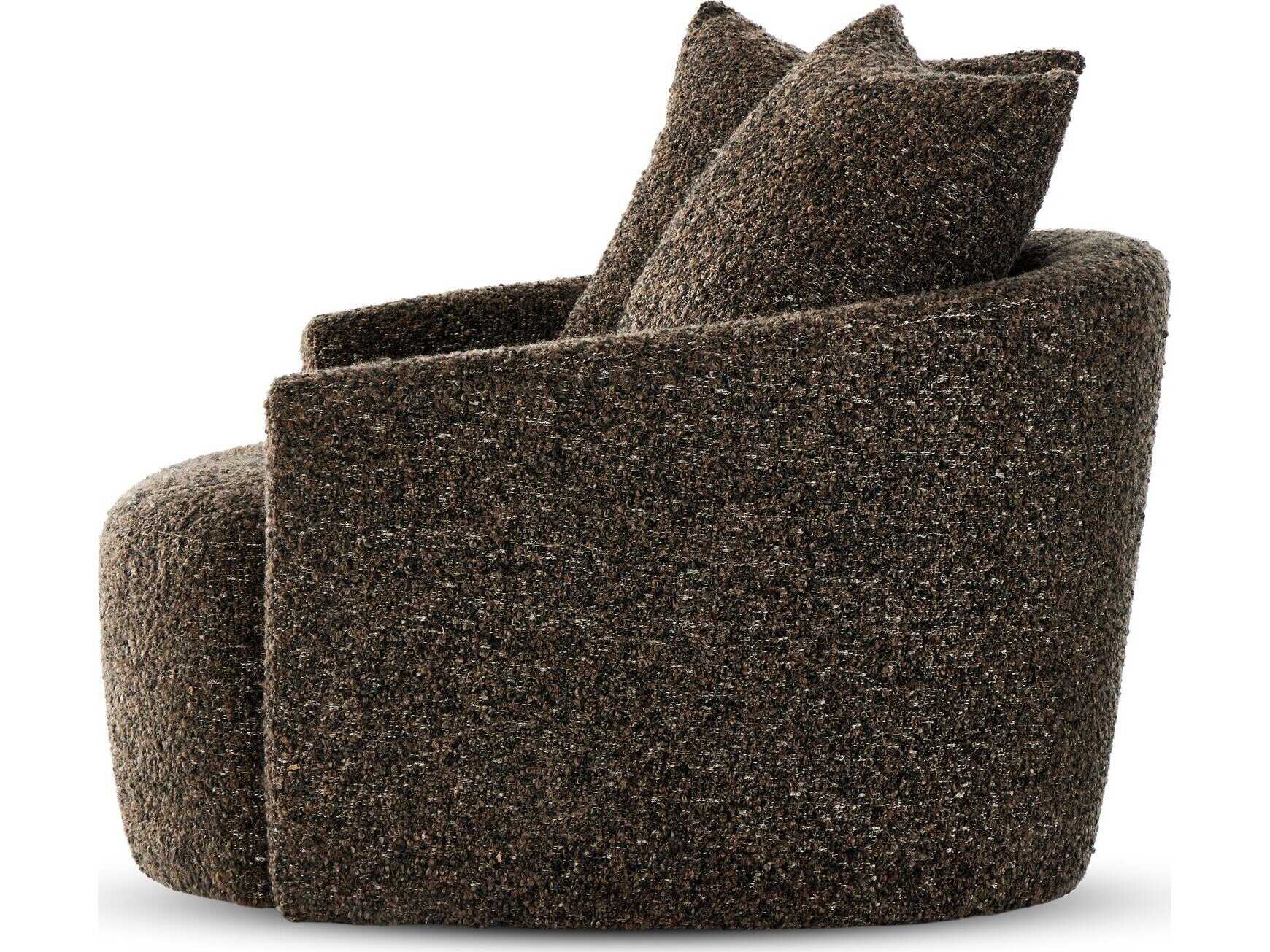 Four Hands Atelier Chloe Swivel Brown Fabric Accent Chair