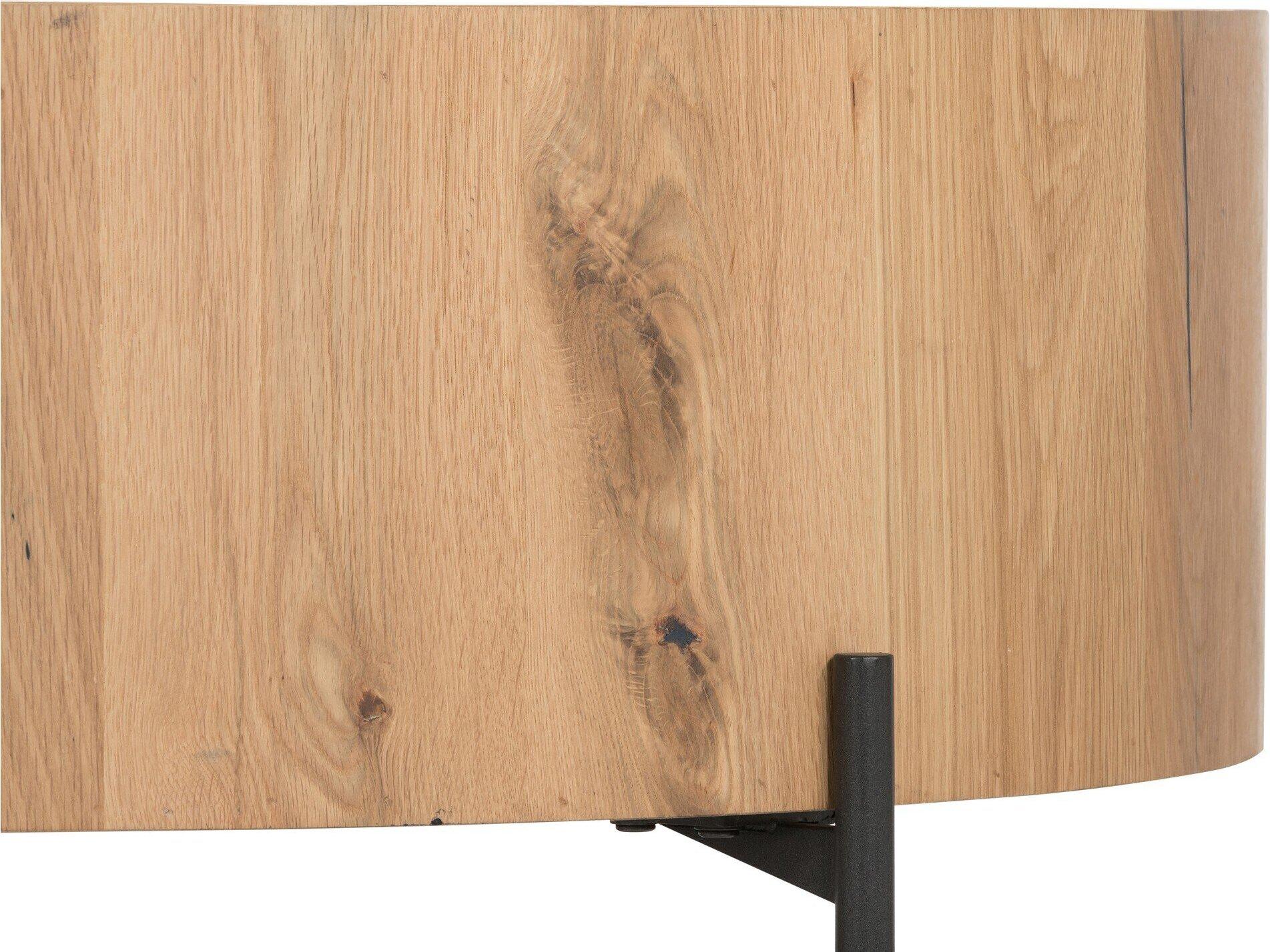 Four Hands Haiden Eaton Round Wood Dark Gunmetal Light Oak Resin Coffee Table