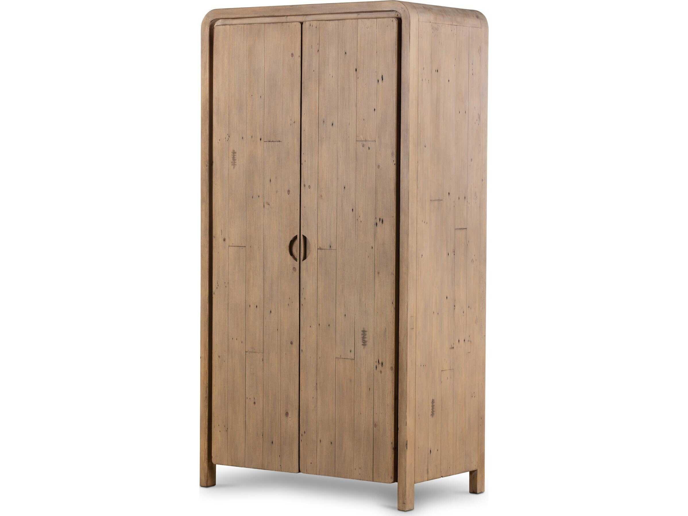 Four Hands Reclaimed Scrubbed Teak Brown Wardrobe Armoire