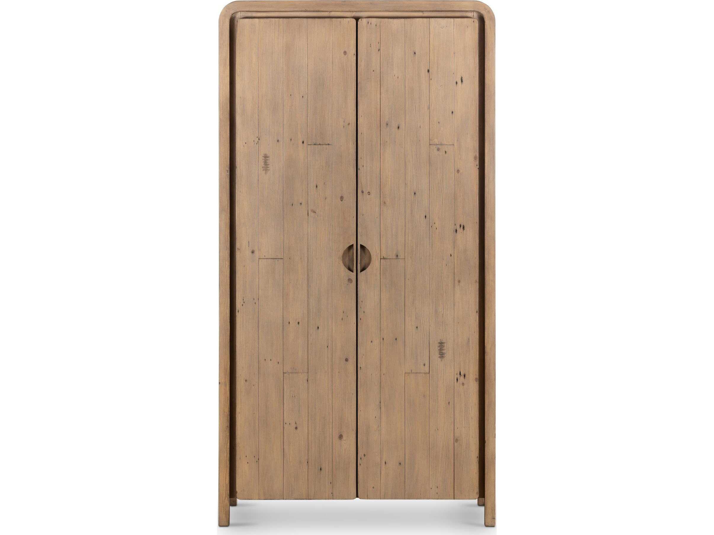 Four Hands Reclaimed Scrubbed Teak Brown Wardrobe Armoire