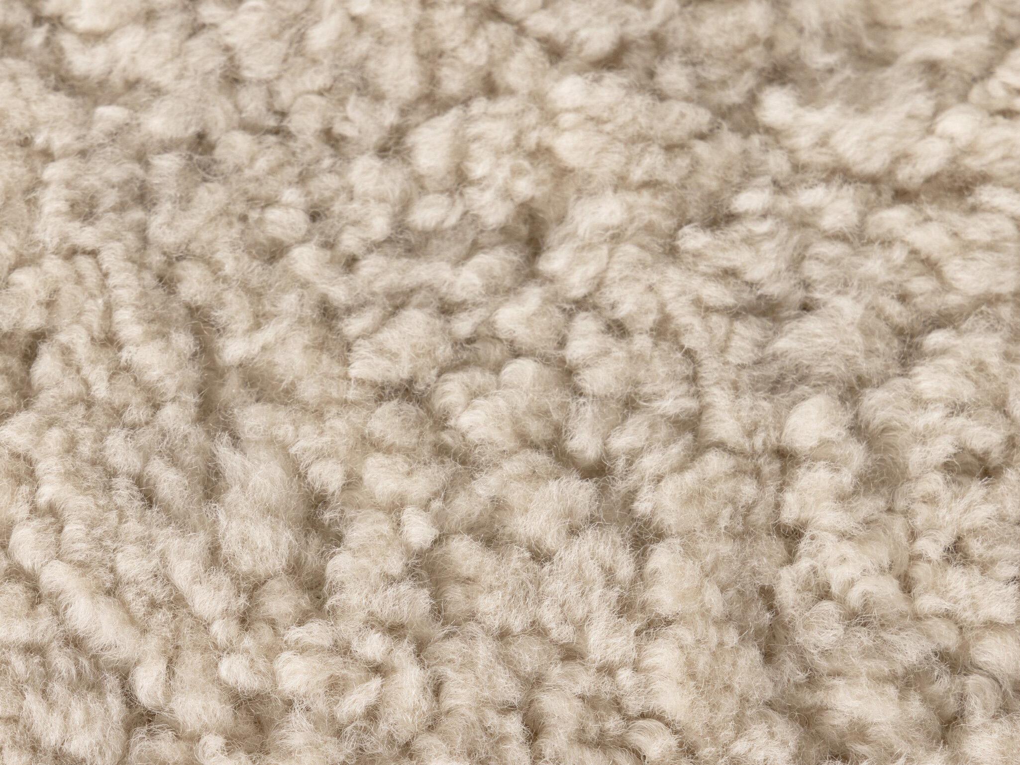 Four Hands Wells Saldino Beige Shearling Stool