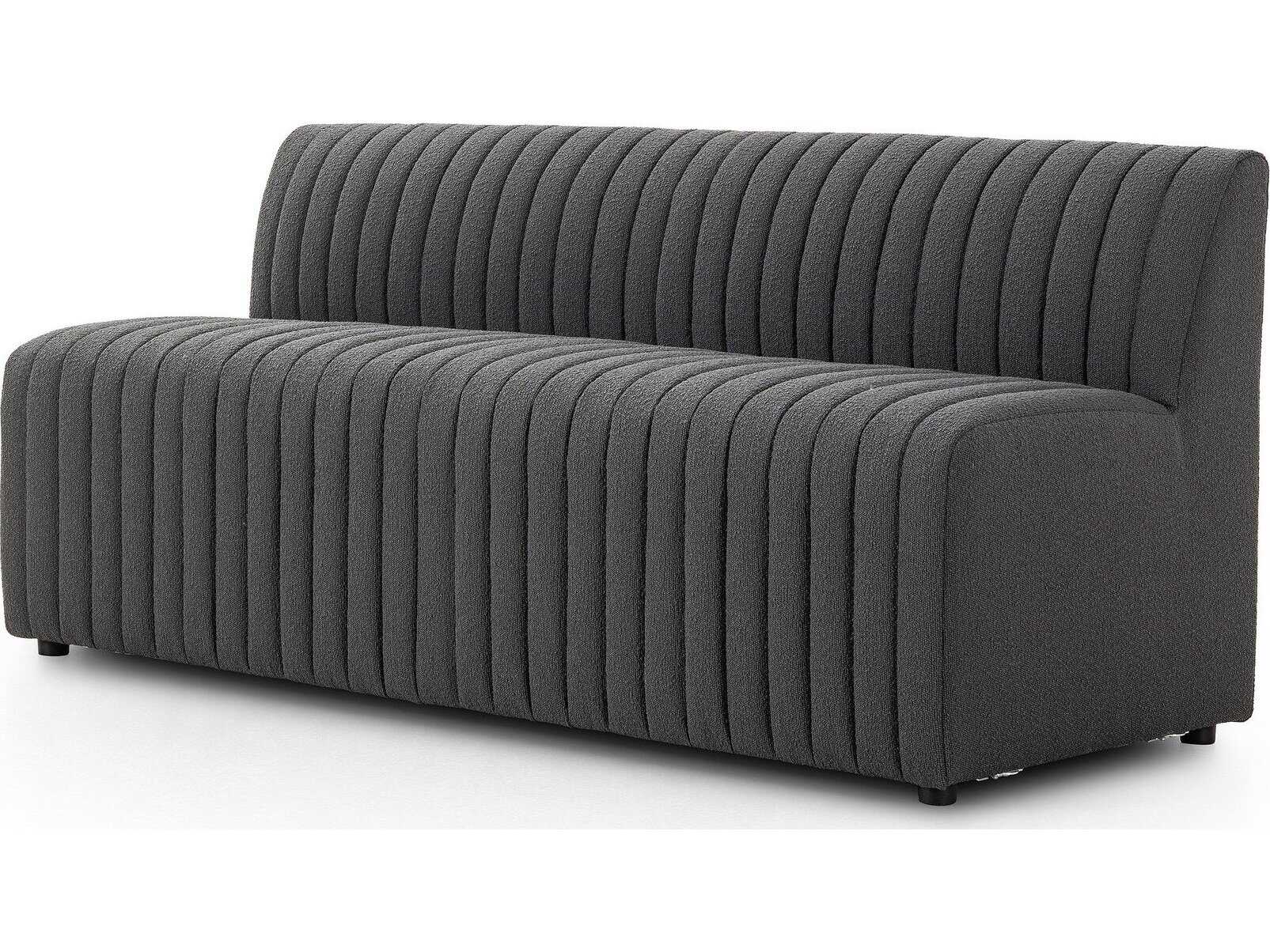 Four Hands Grayson Fiqa Boucle Charcoal Black Upholstered Accent Bench
