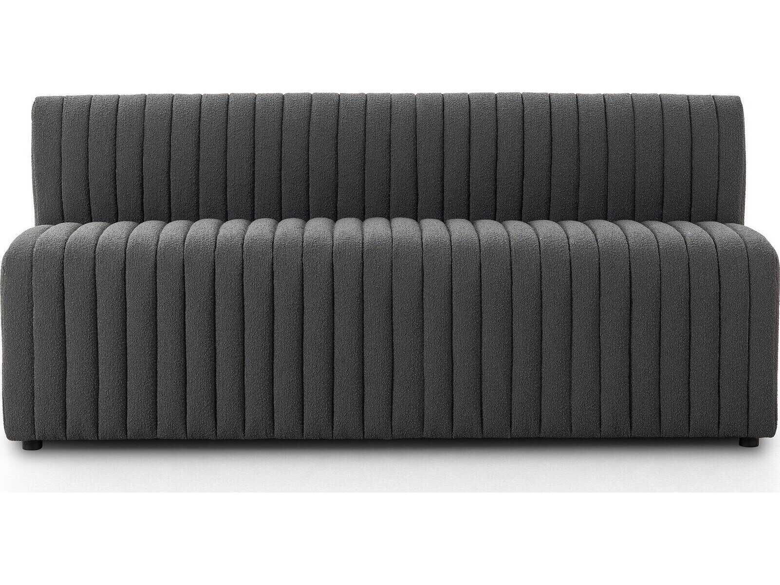 Four Hands Grayson Fiqa Boucle Charcoal Black Upholstered Accent Bench