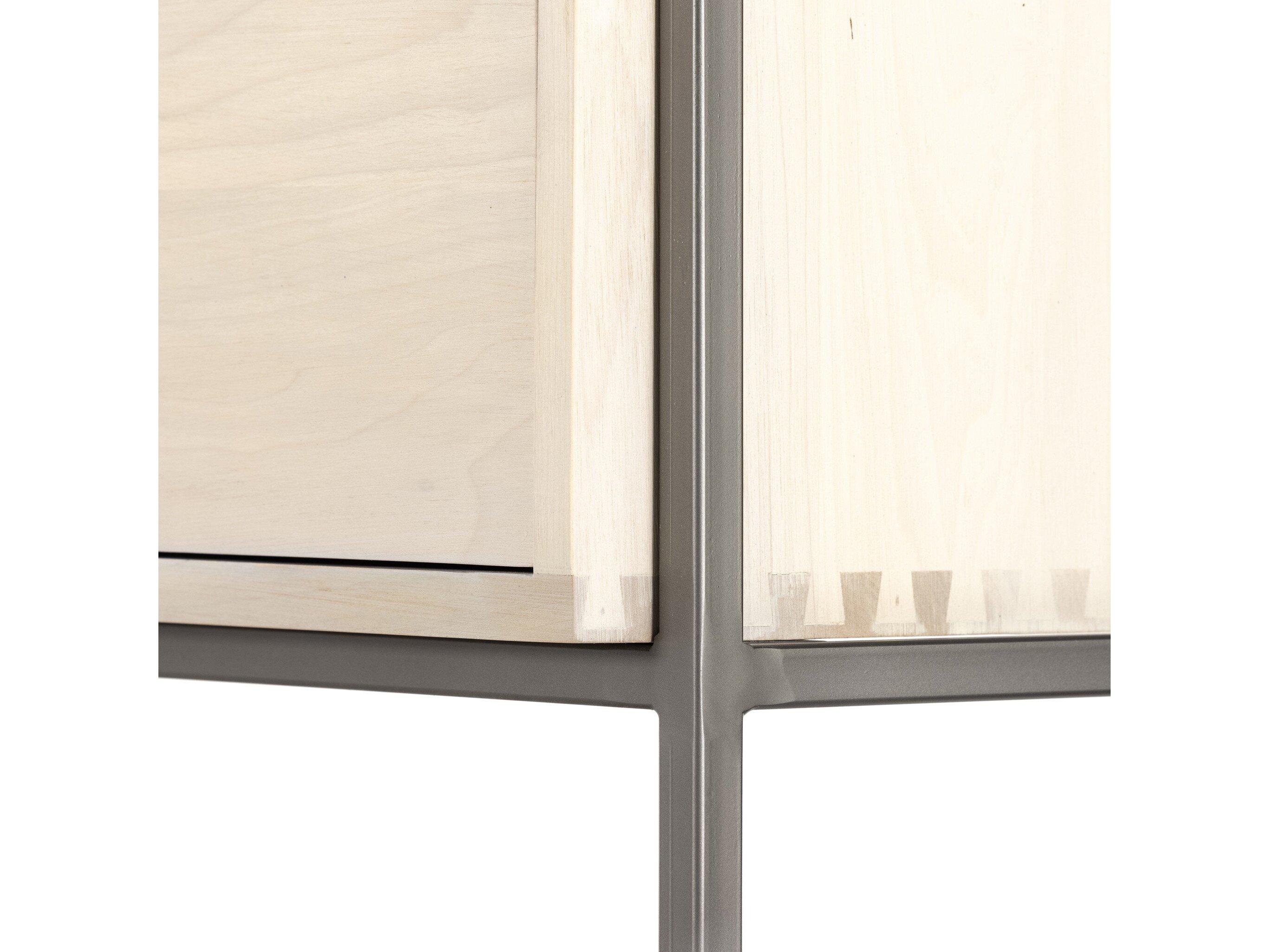 Four Hands Fulton Trey Dove Poplar Modular Wall Desk w/ 1 Bookcase