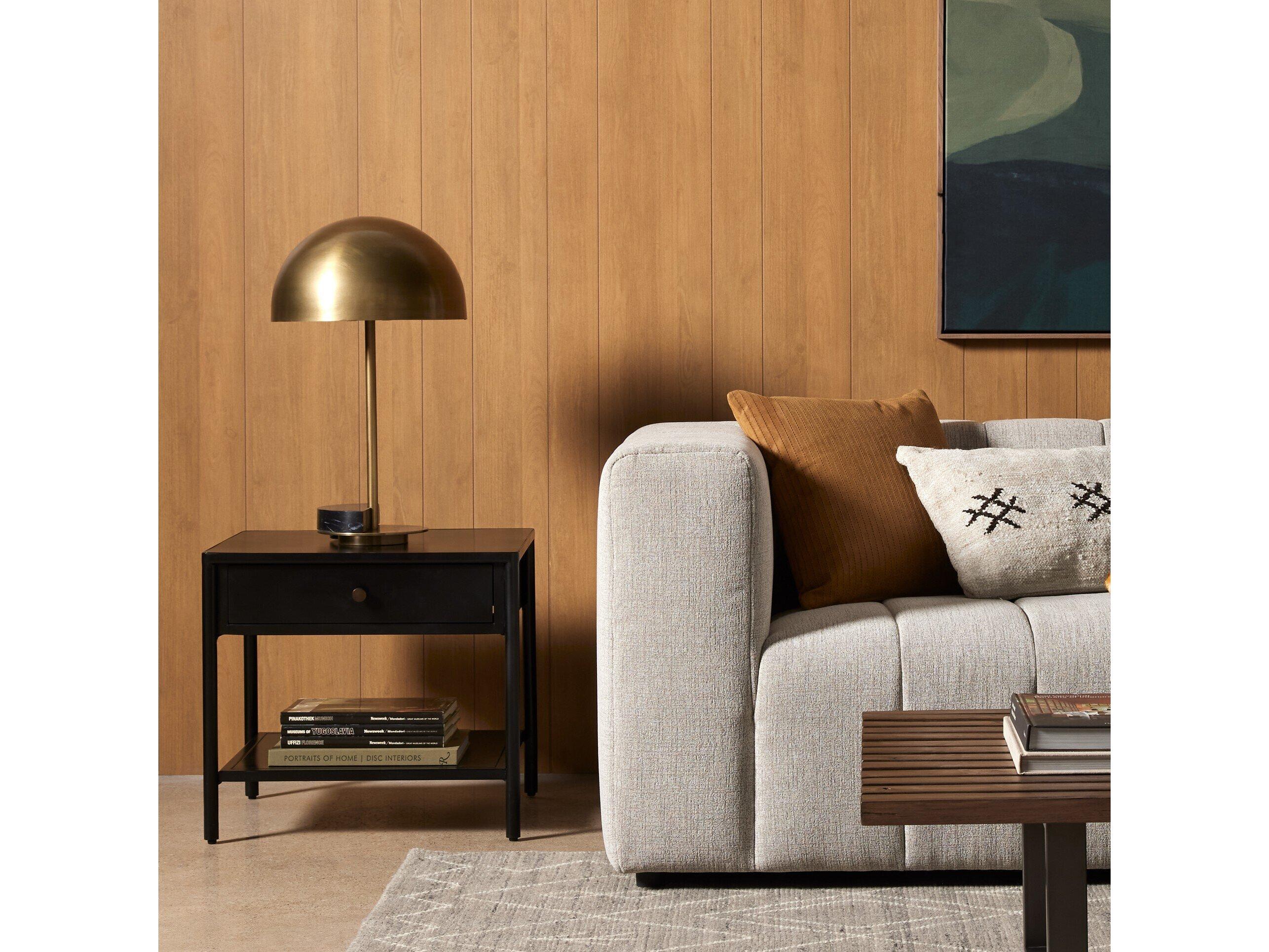 Four Hands Bolton Soto Rectangular Metal Black Weathered Bronze End Table