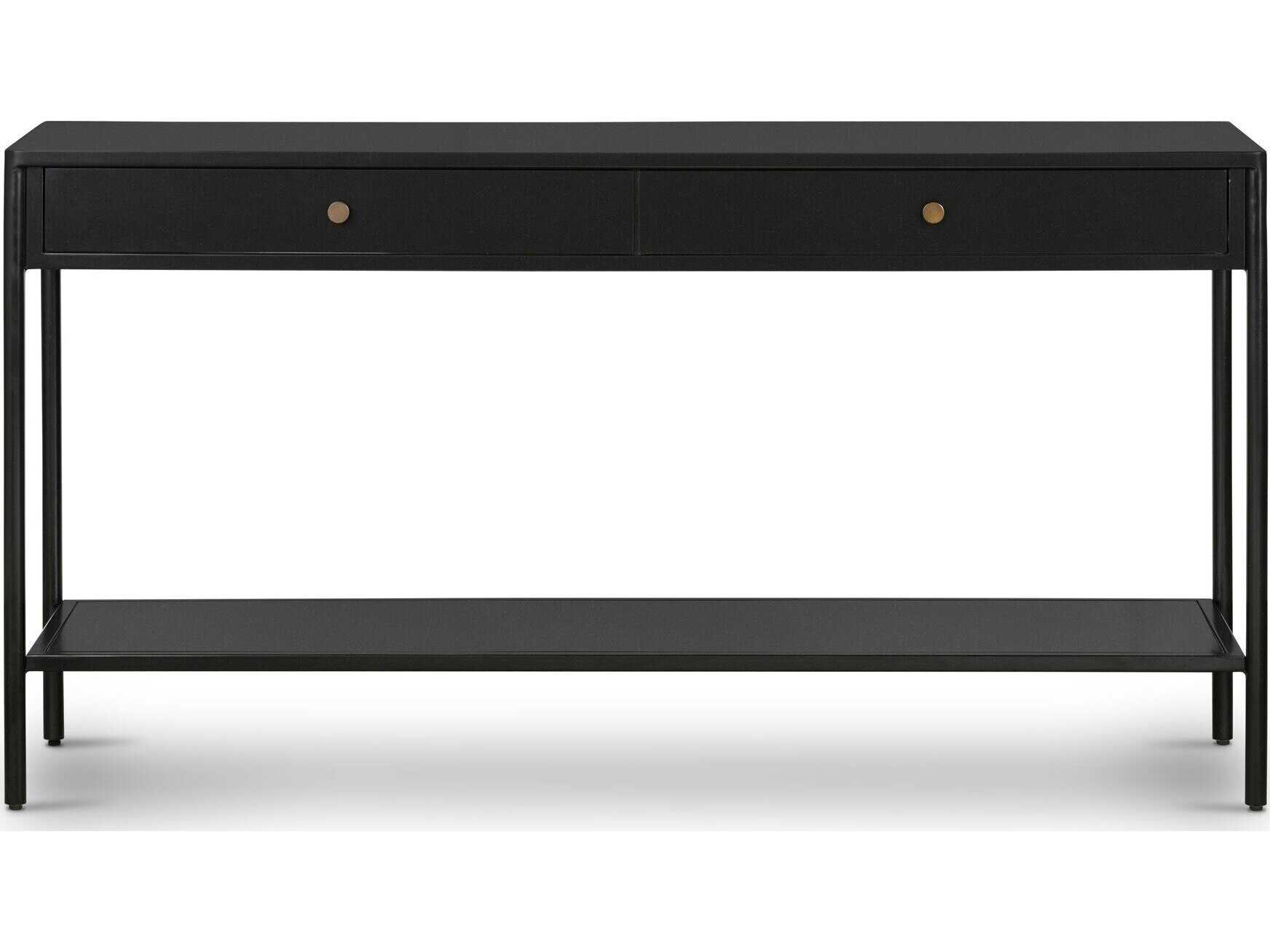 Four Hands Bolton Soto Rectangular Metal Black Weathered Bronze Console Table