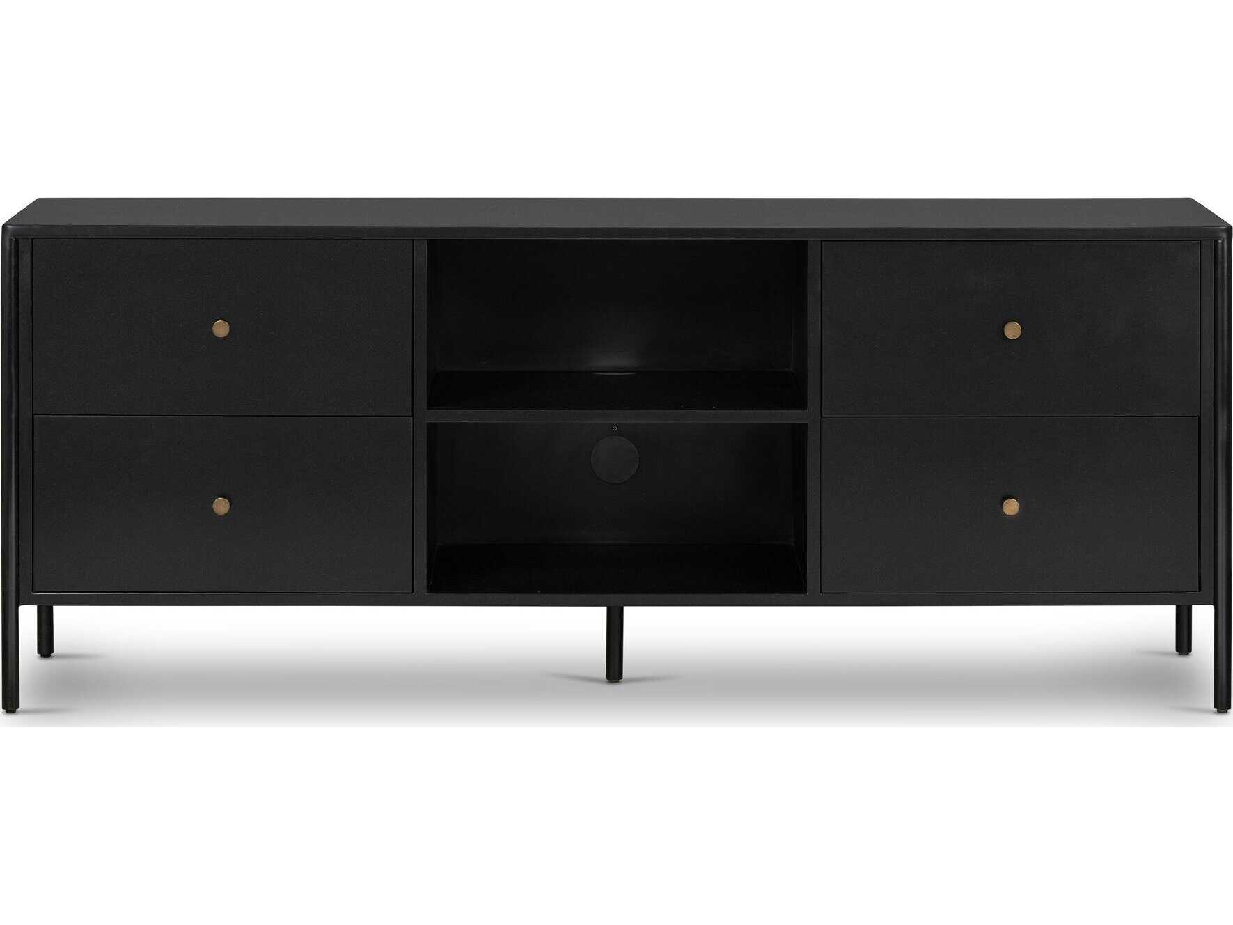 Four Hands Bolton Soto 70" Black Weathered Bronze Media Console