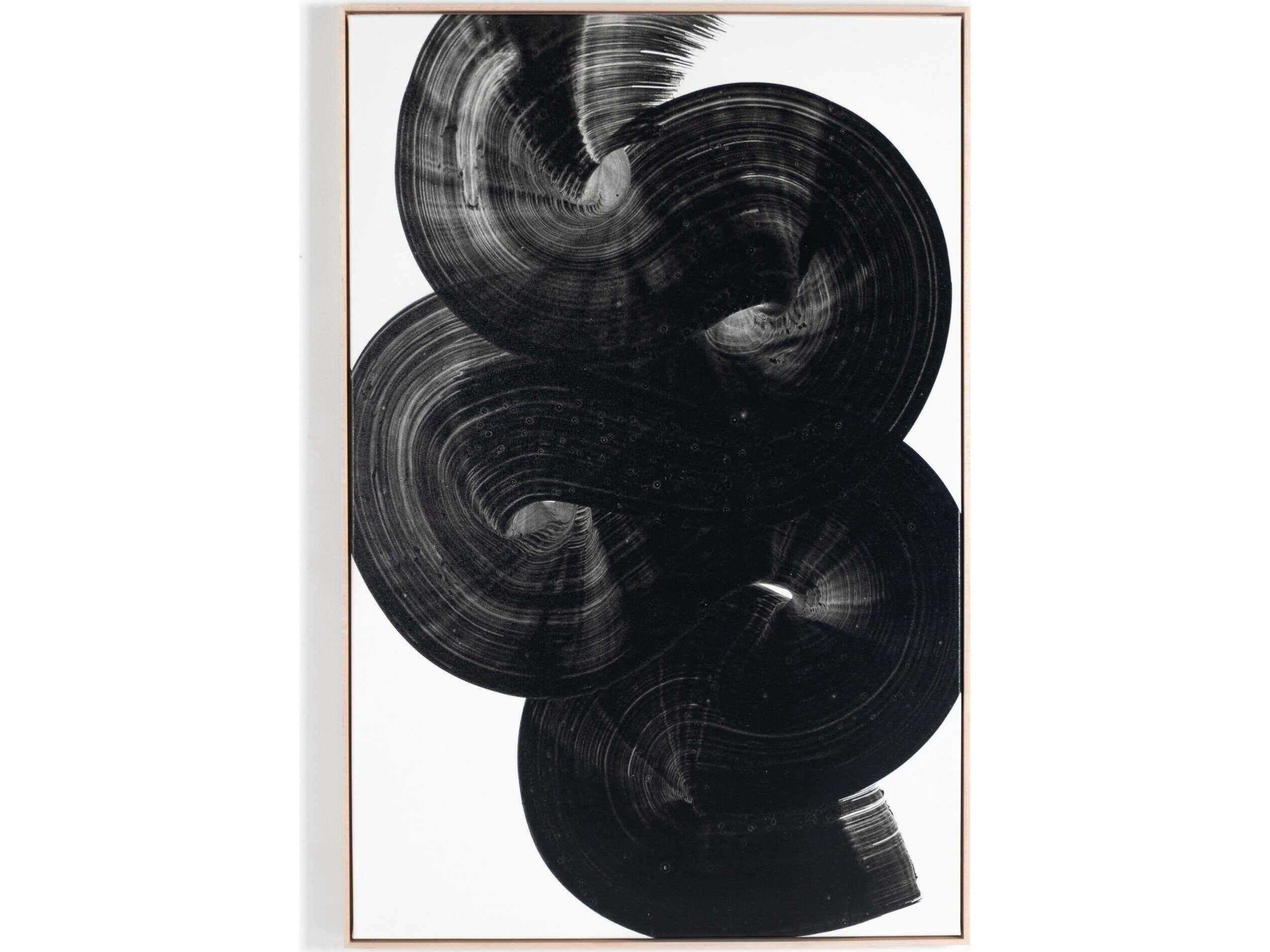 Four Hands Art Studio Flow by Dan Hobday Natural Maple Floater  Canvas Wall Art