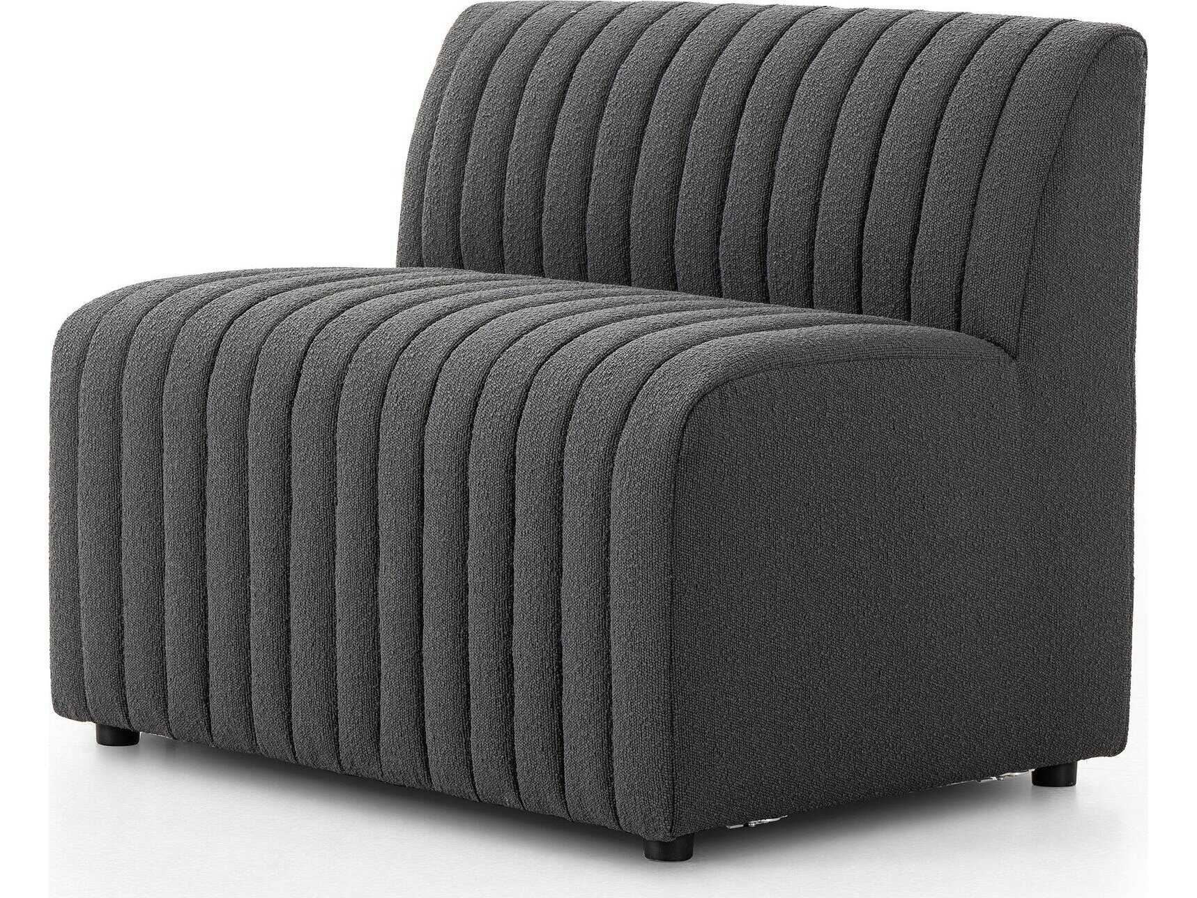 Four Hands Grayson Augustine FIQA Boucle Charcoal Upholstered Dining Banquette