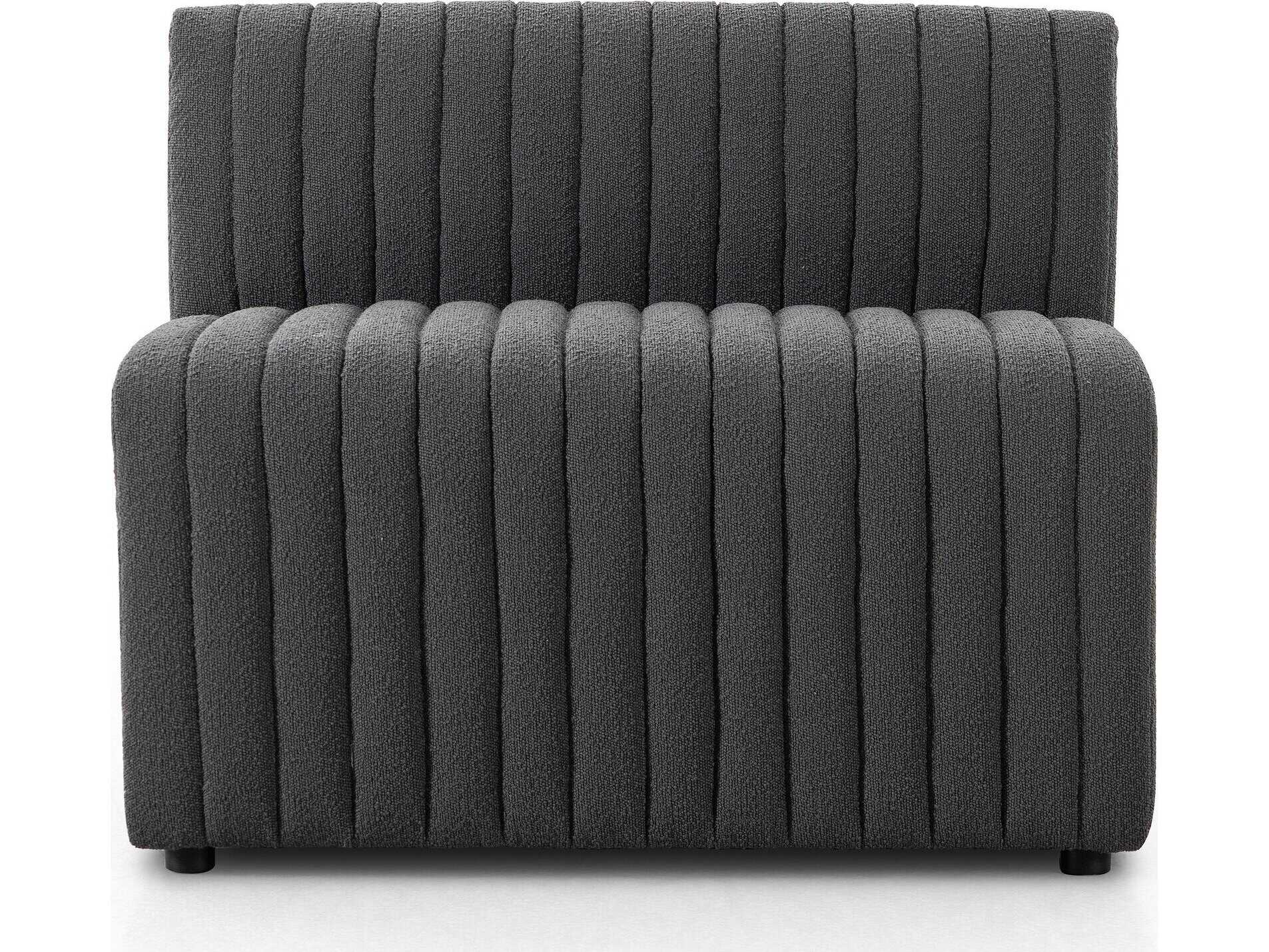 Four Hands Grayson Augustine FIQA Boucle Charcoal Upholstered Dining Banquette