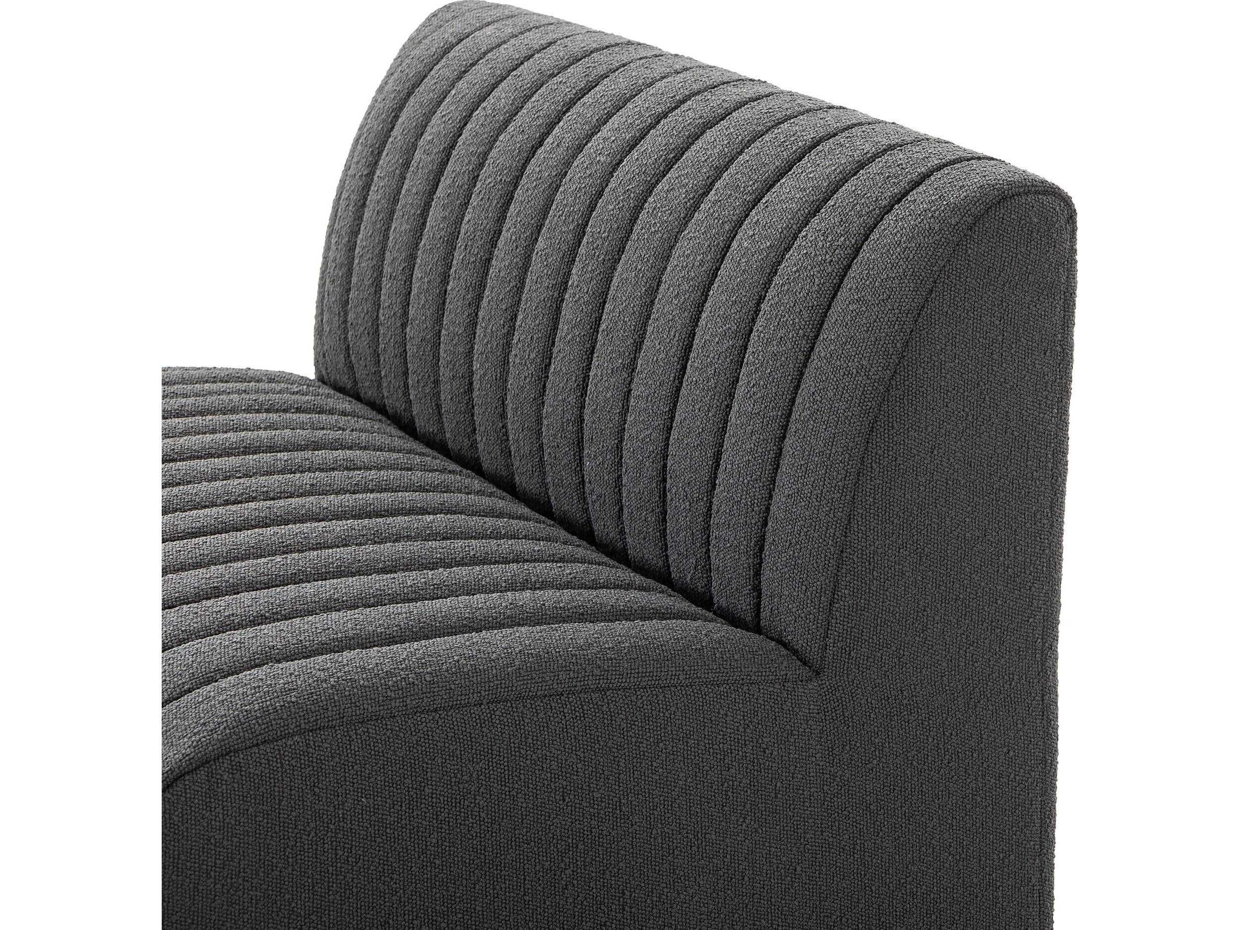 Four Hands Grayson Augustine FIQA Boucle Charcoal Upholstered Dining Banquette