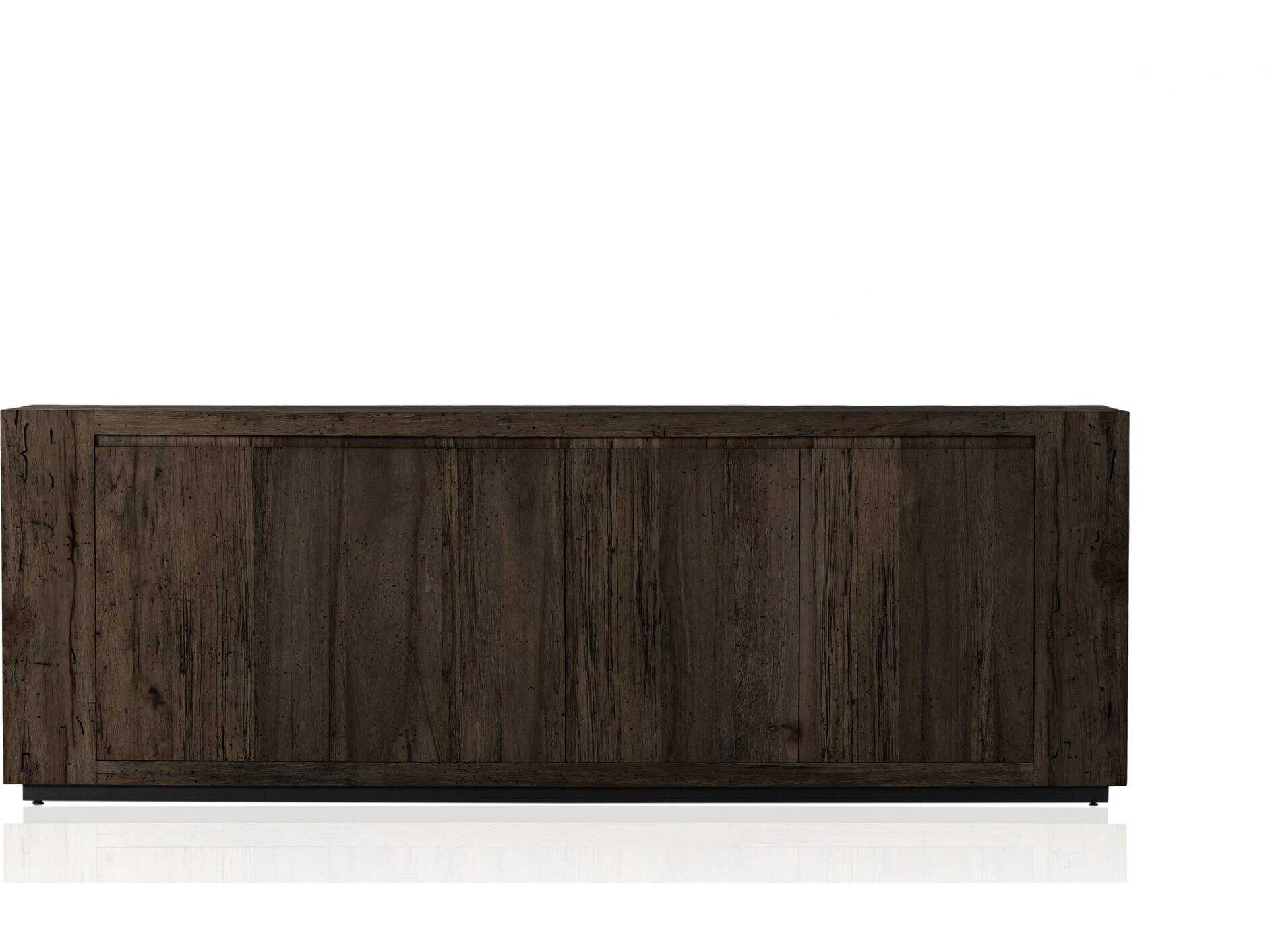 Four Hands Wesson Abaso 94" Oak Wood Black Mdf Ebony Rustic Wormwood Sideboard