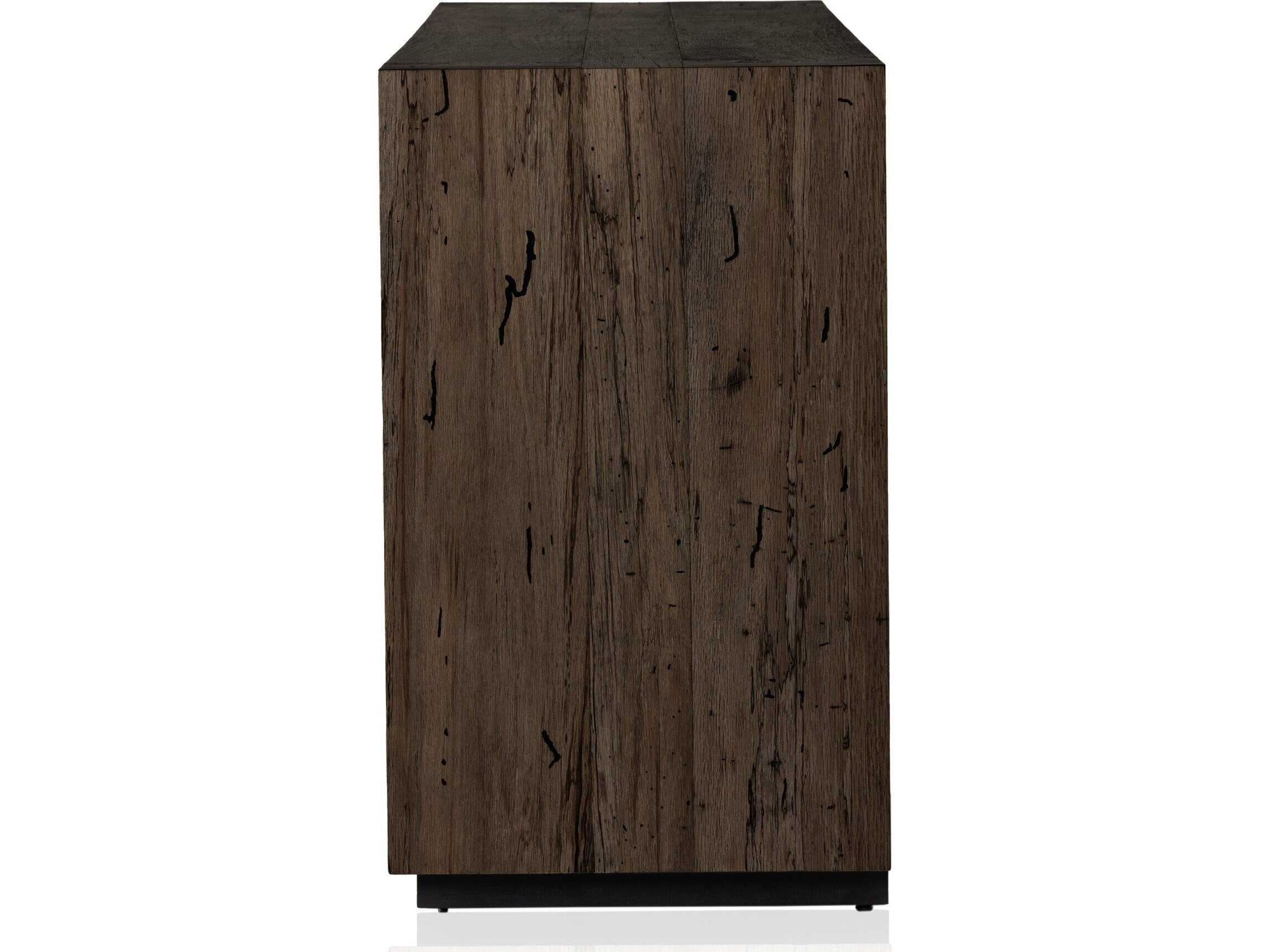 Four Hands Wesson Abaso 94" Oak Wood Black Mdf Ebony Rustic Wormwood Sideboard