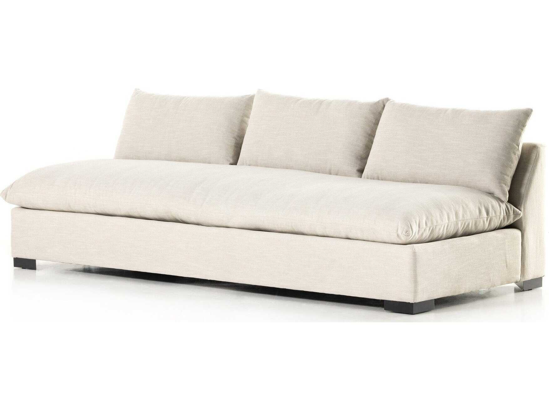 Four Hands Atelier Grant Ashby Oatmeal Espresso Beige Upholstered Sofa